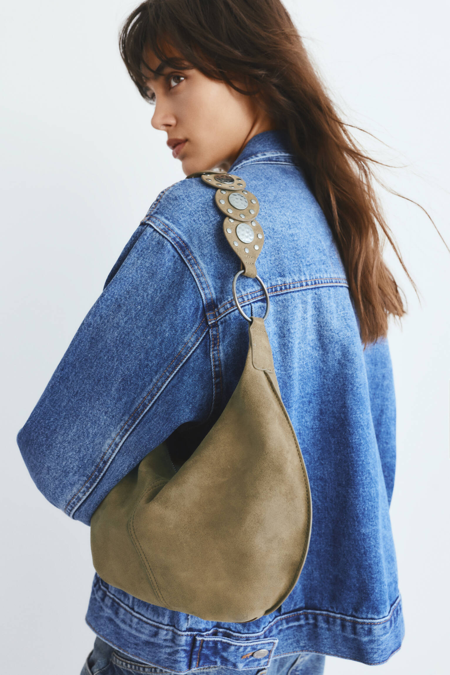 Zımba detaylı omuz çantası - Görsel 32