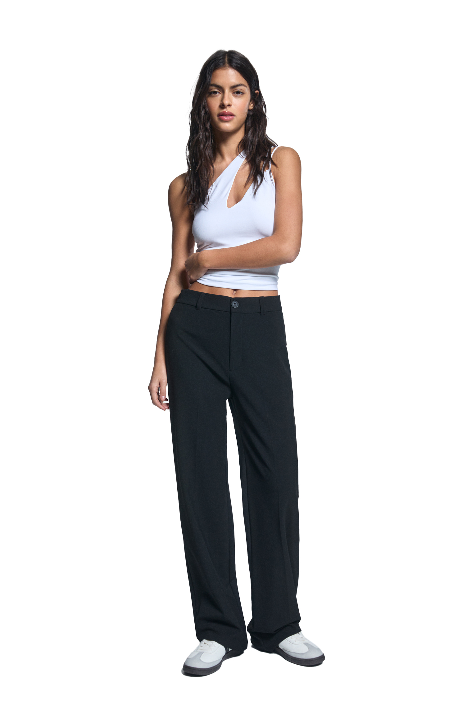 Jersey Wide Leg Trousers with Stretch  MS Collection  MS