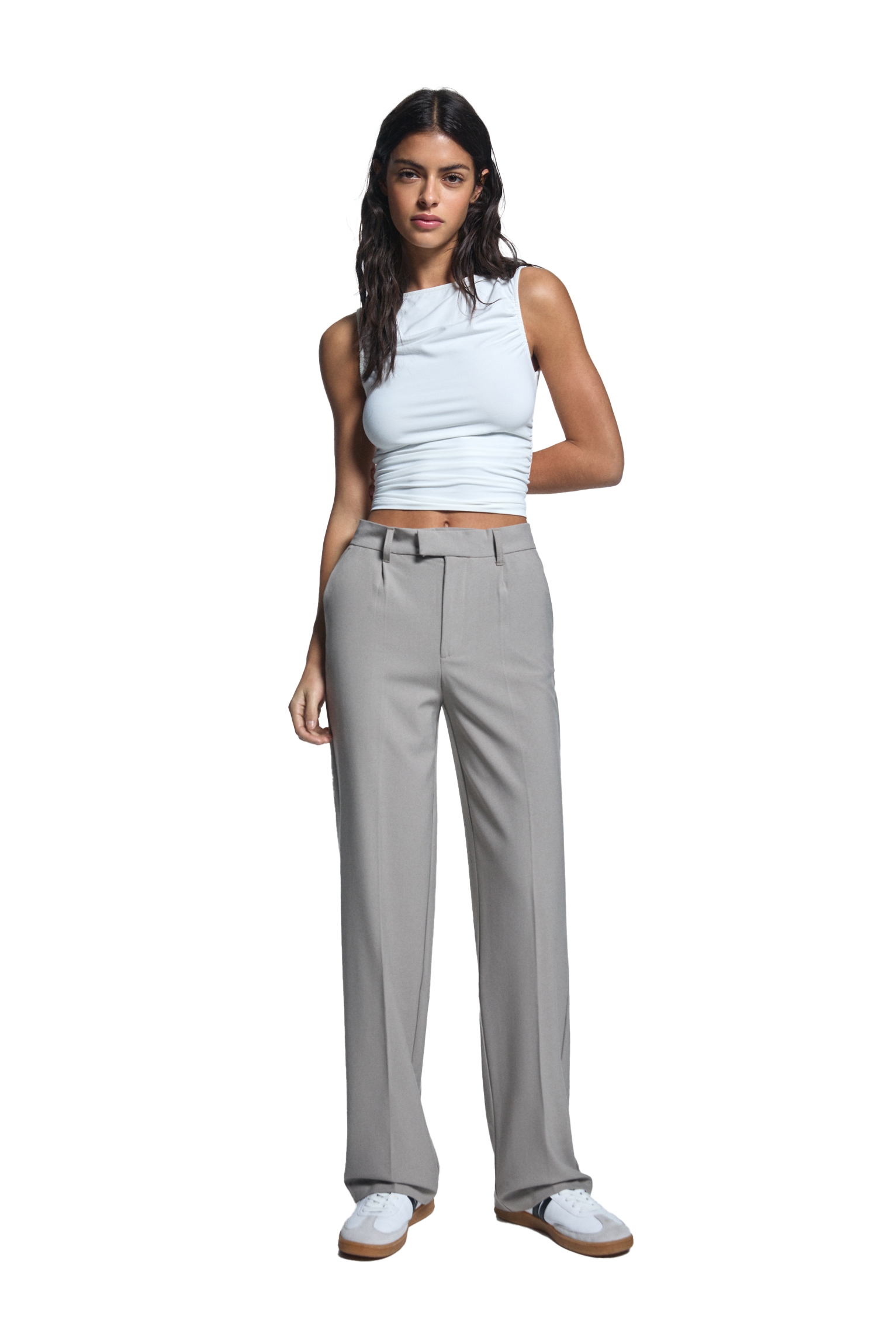 Cropped pull-on trousers - Light beige - Ladies | H&M IN