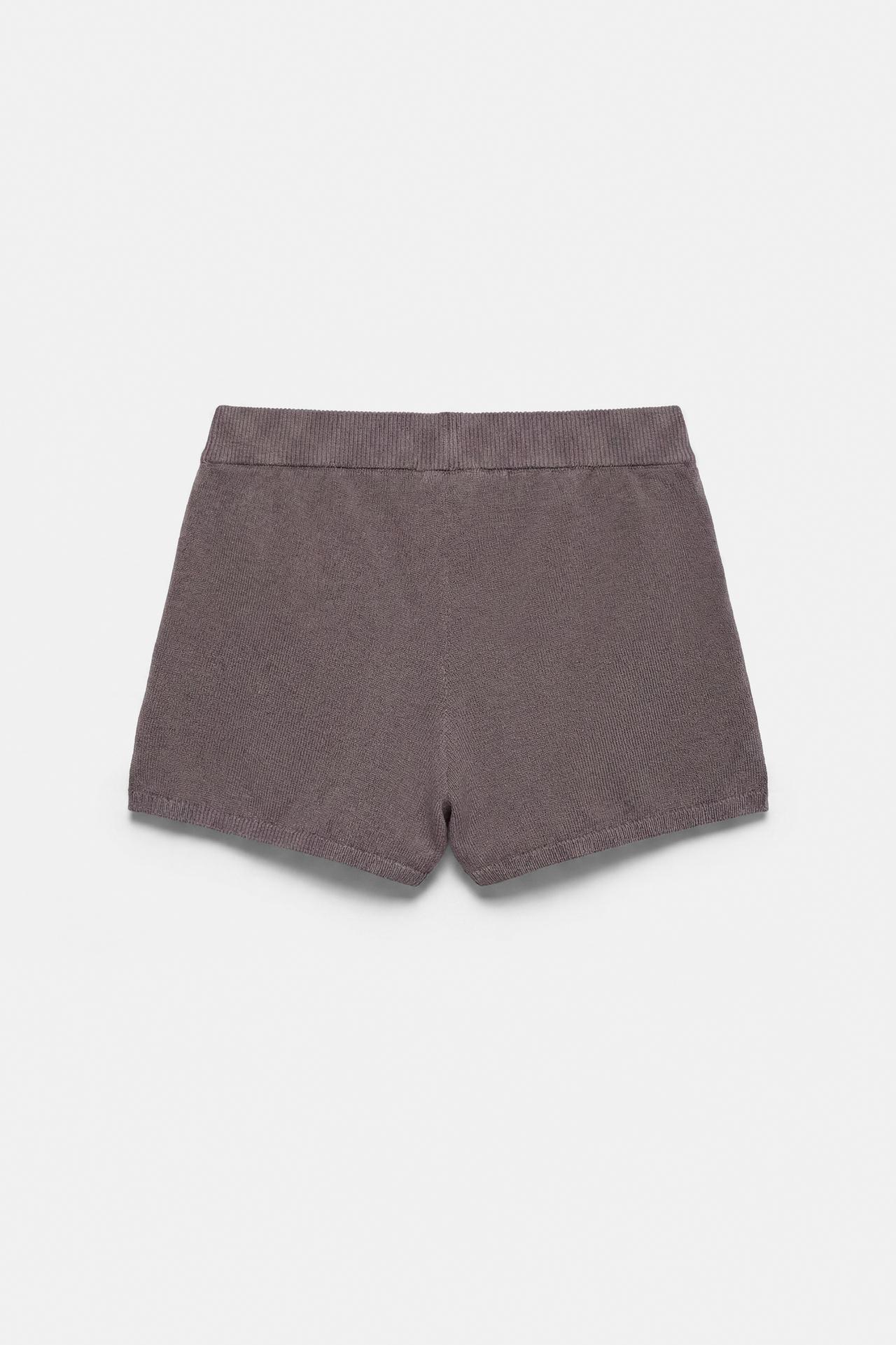 Studded knit shorts — Steel
