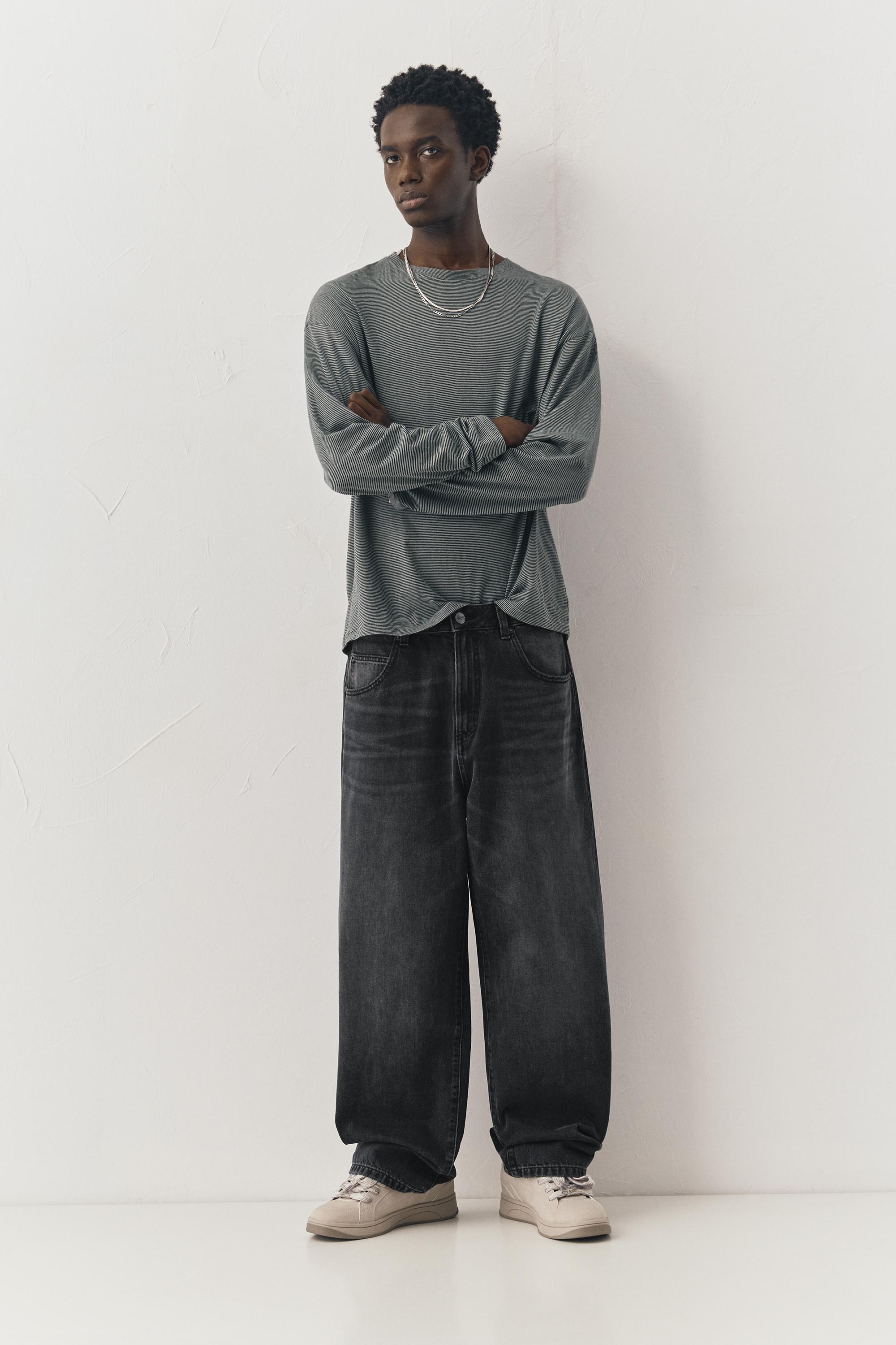 Relaxed fit baggy jeans — Faded black