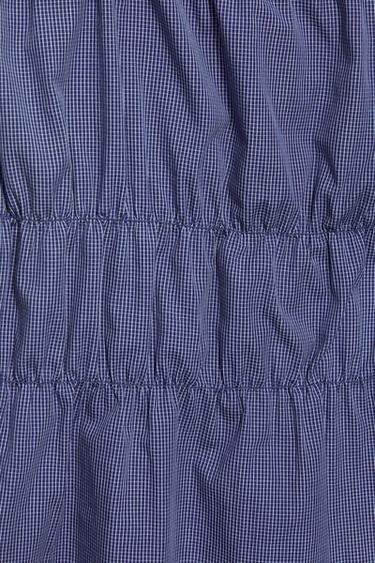 Checked gathered strappy top — Navy 7