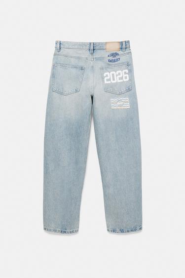 Printed baggy jeans — Pale indigo 6