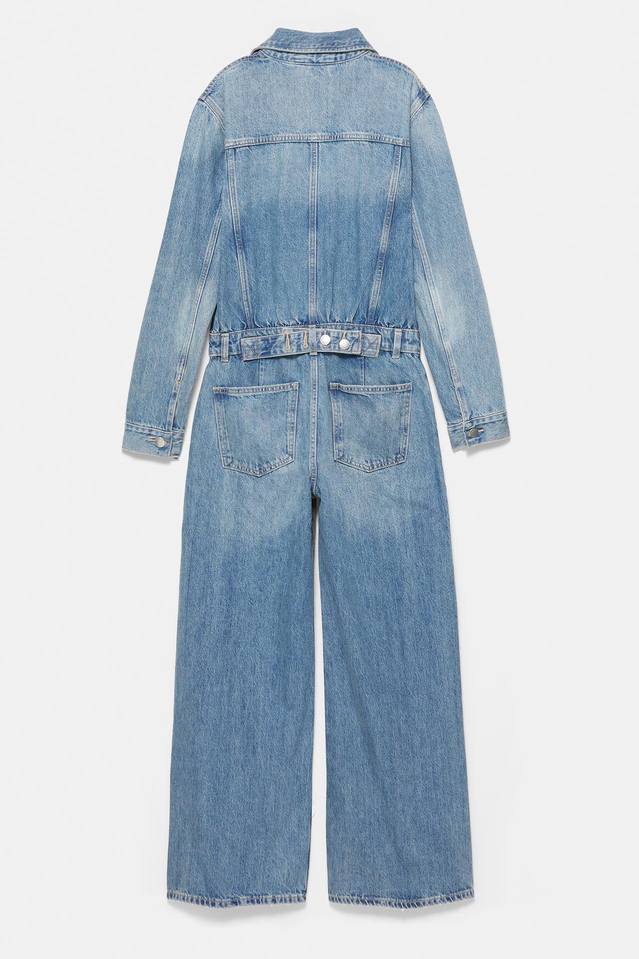 Long denim jumpsuit — Medium blue