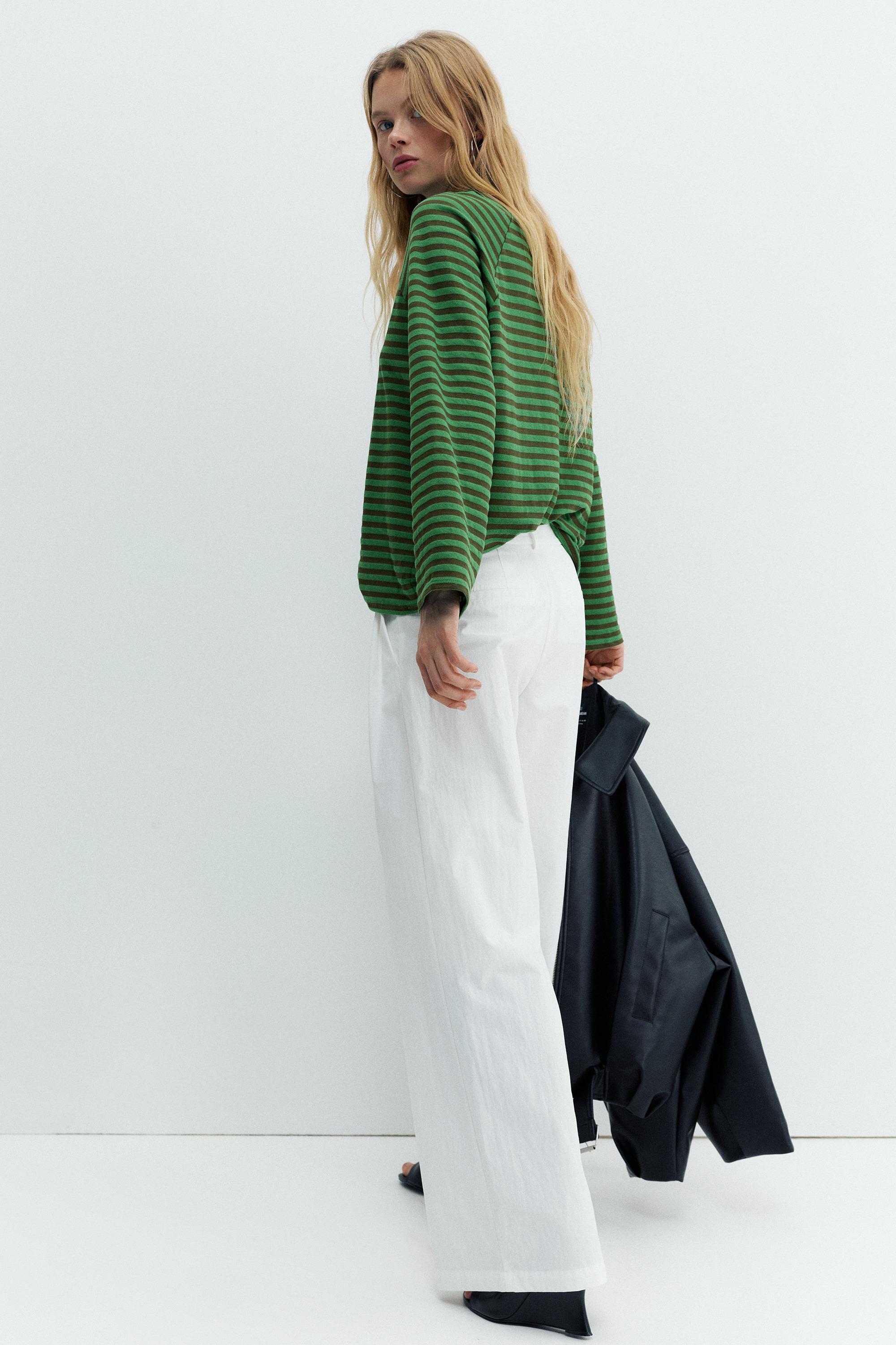 Double-dart white trousers — White