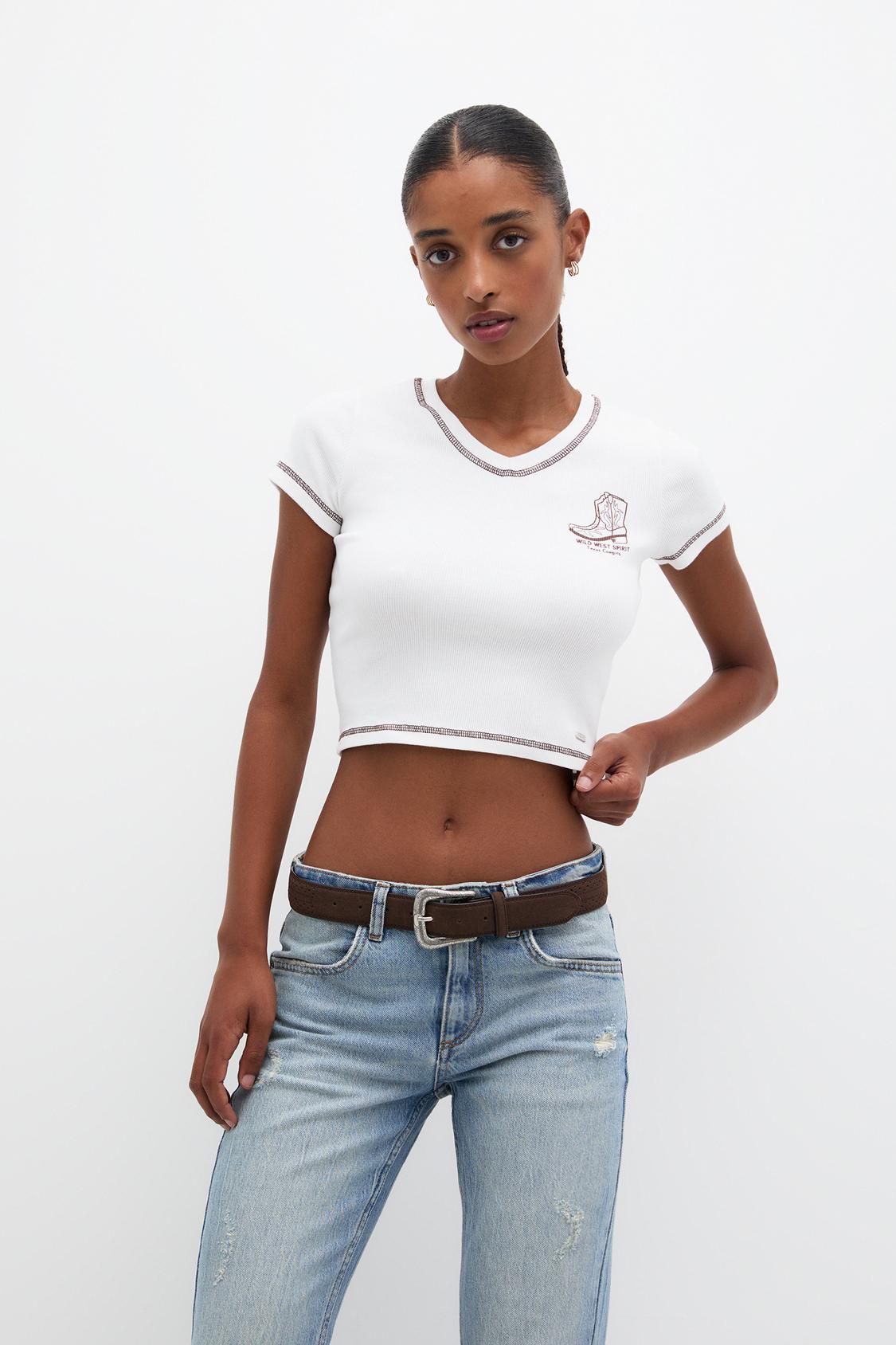 Shirt im Cowboylook mit Stiefeln - PULL&BEAR