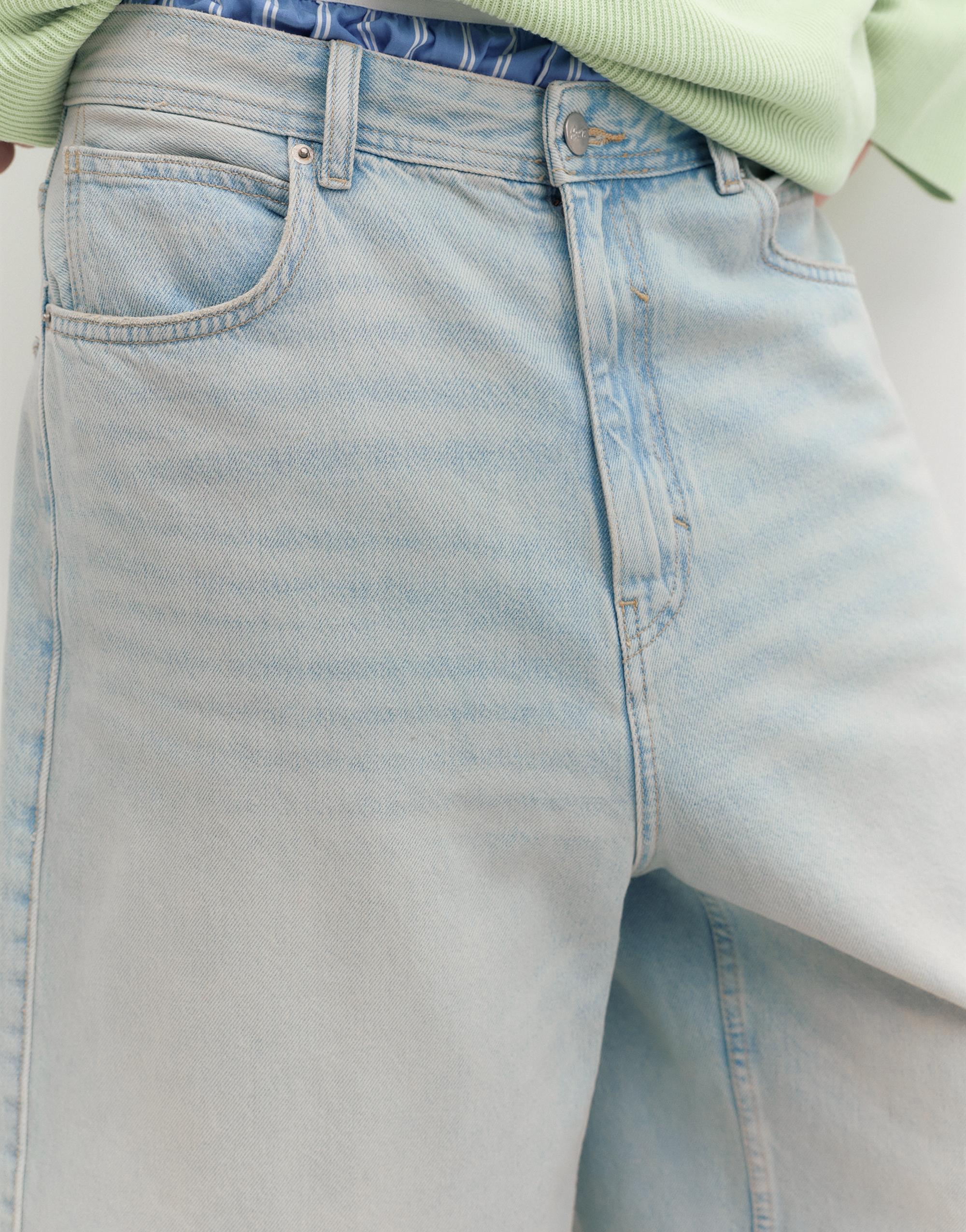 STWD skater denim Bermuda shorts — Pale indigo