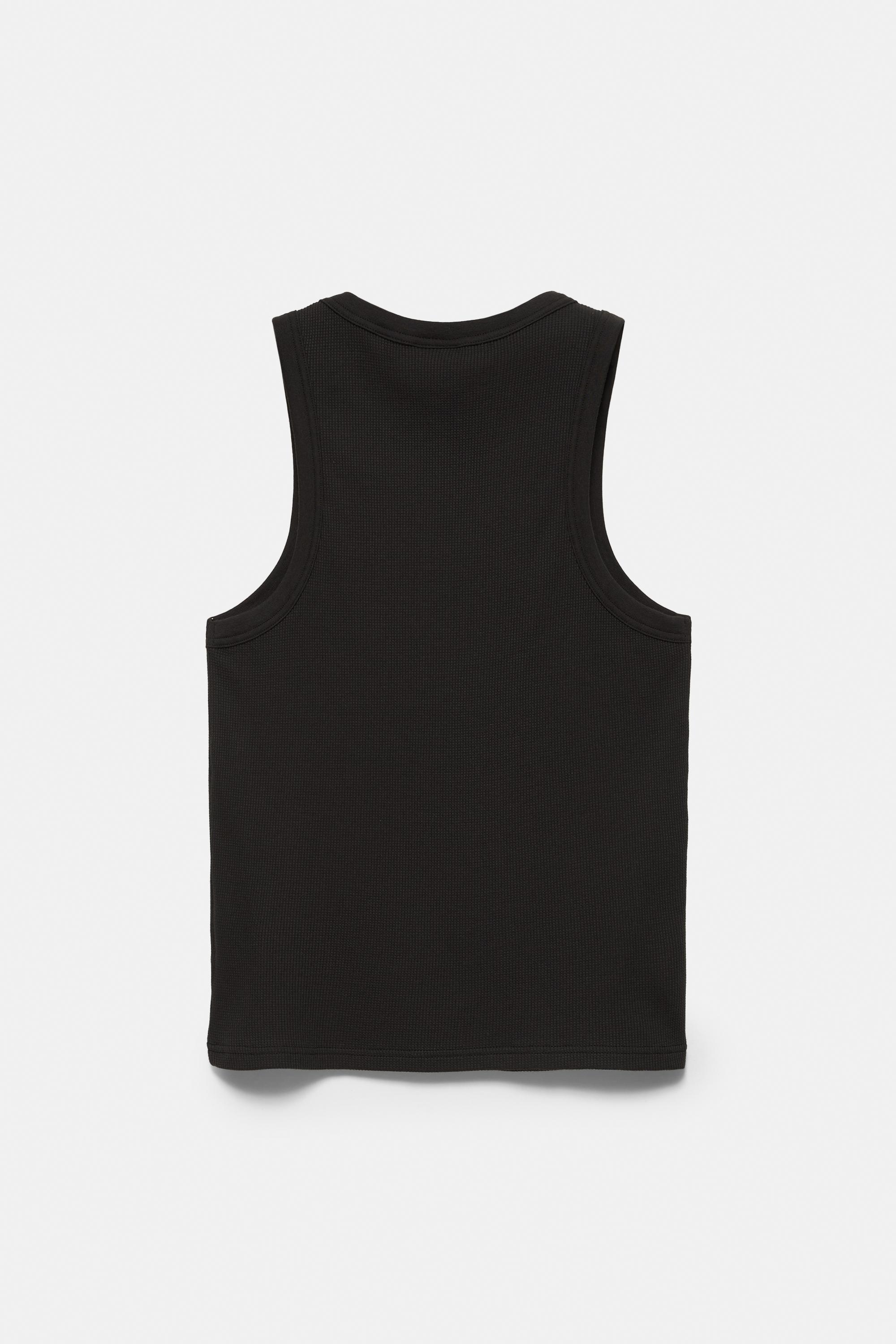 STWD waffle-knit vest — Black