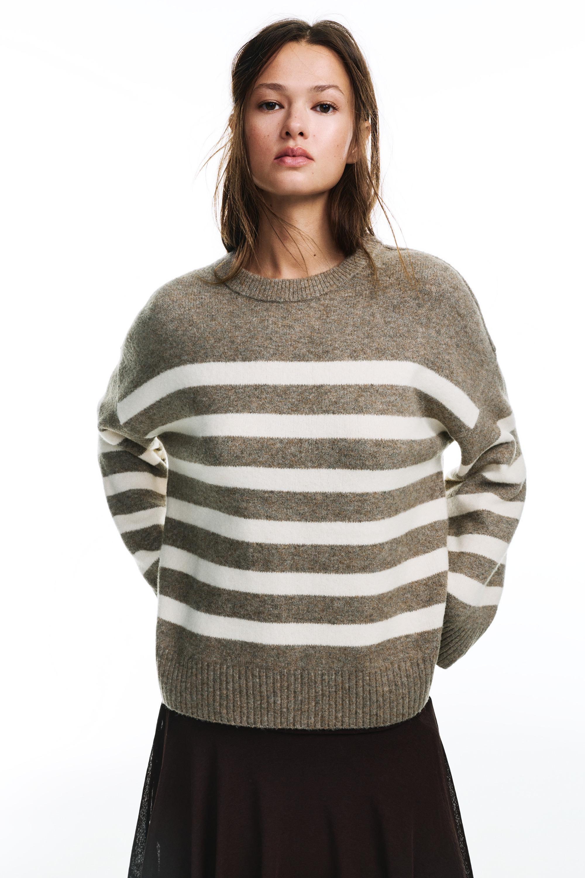 Striped jumper — Brown