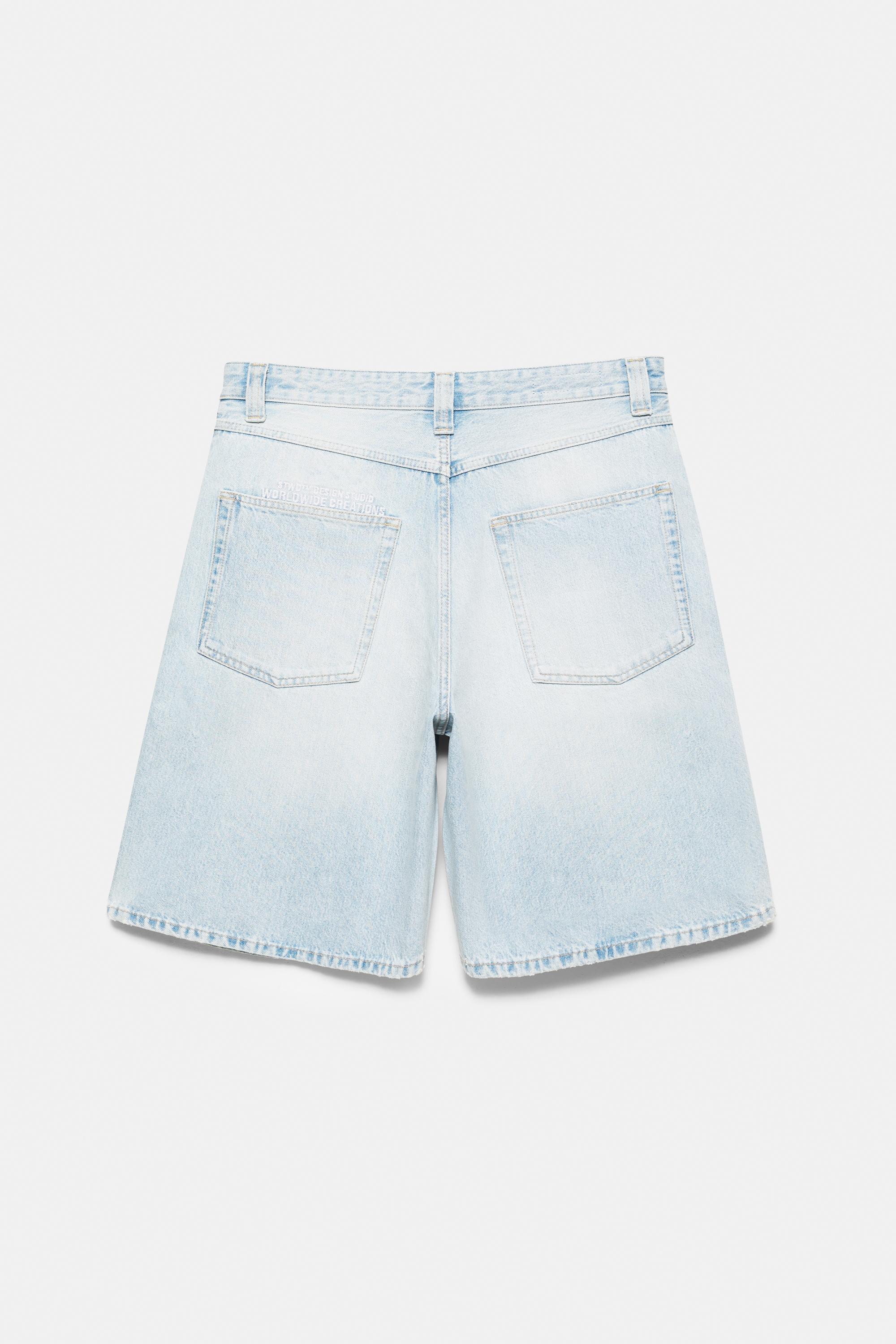 Skater denim Bermuda shorts — Pale blue