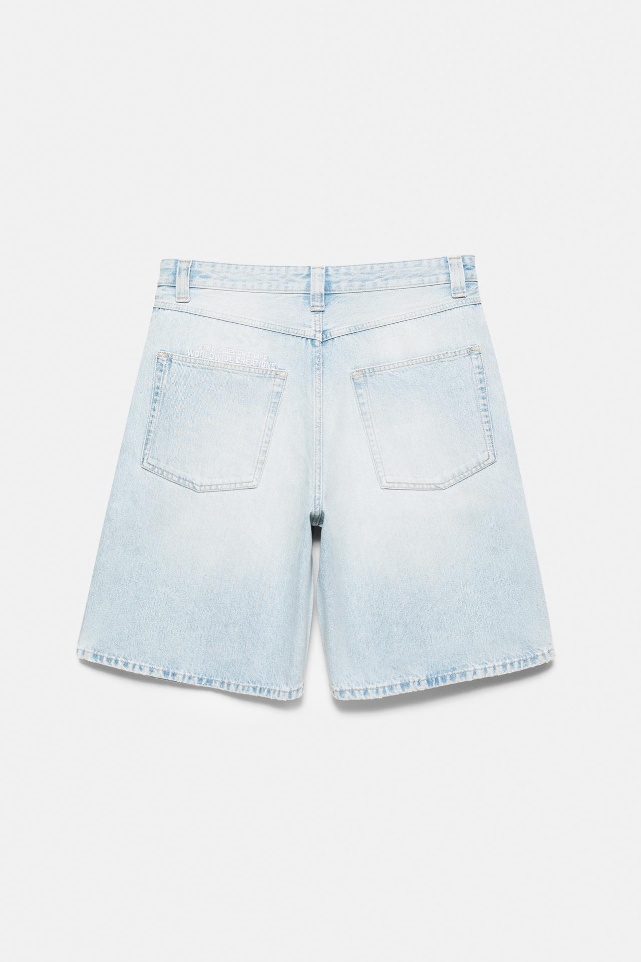 Skater denim Bermuda shorts — Pale blue