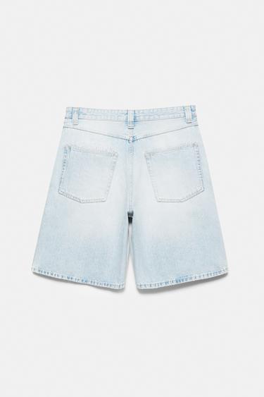 Skater denim Bermuda shorts — Pale blue 7