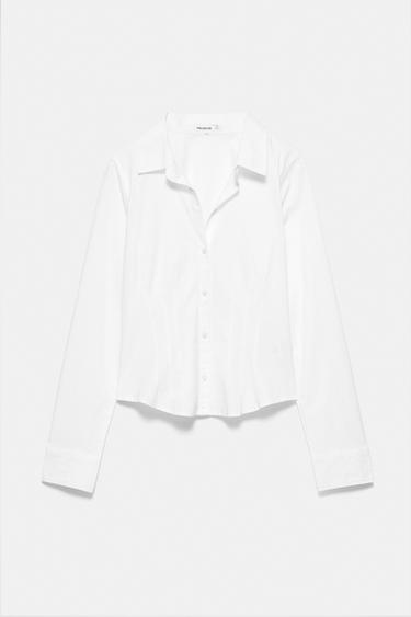 Fitted wide-cuff shirt — White 4