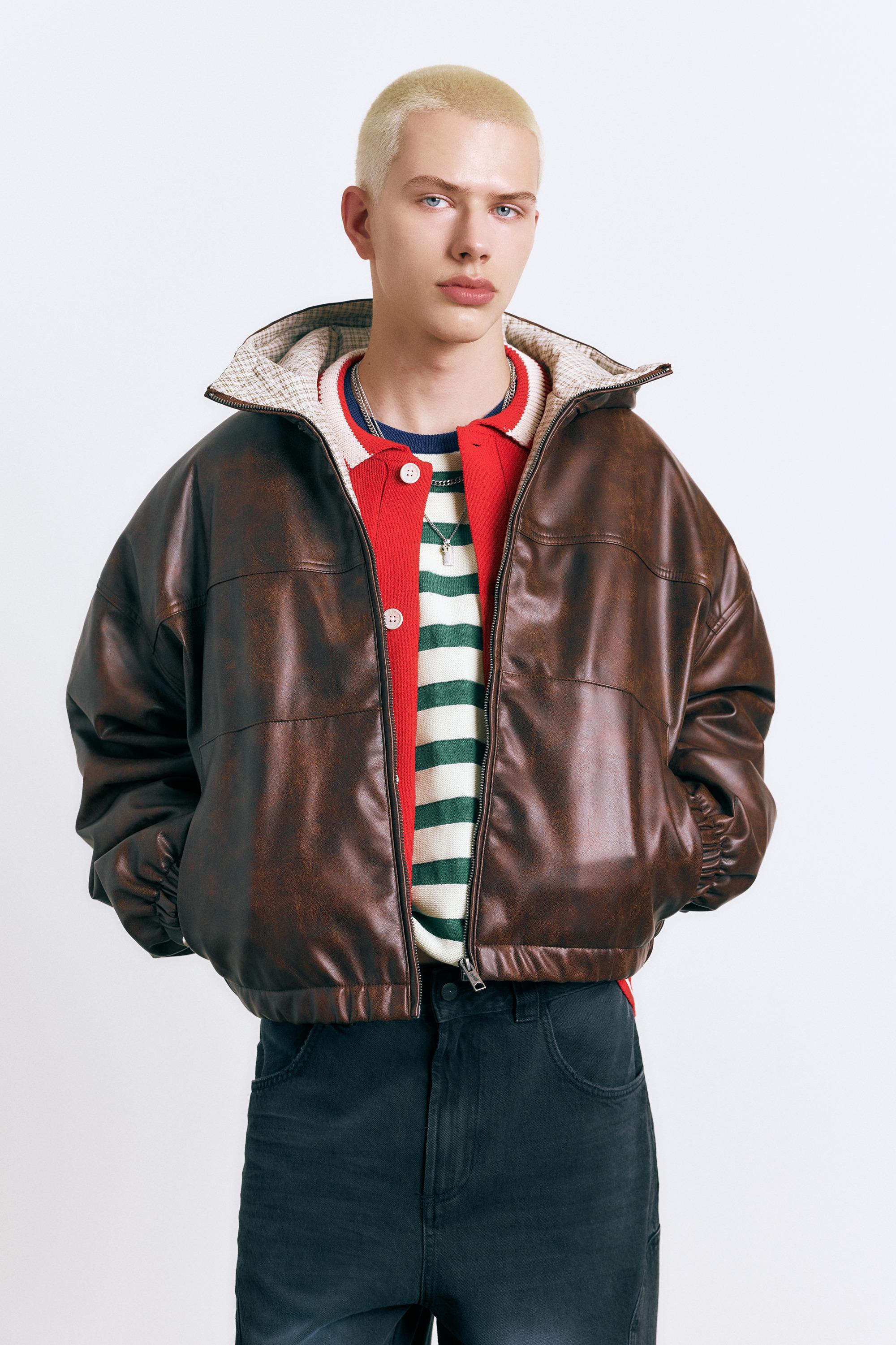 Eskitme suni deri ceket - Görsel 27