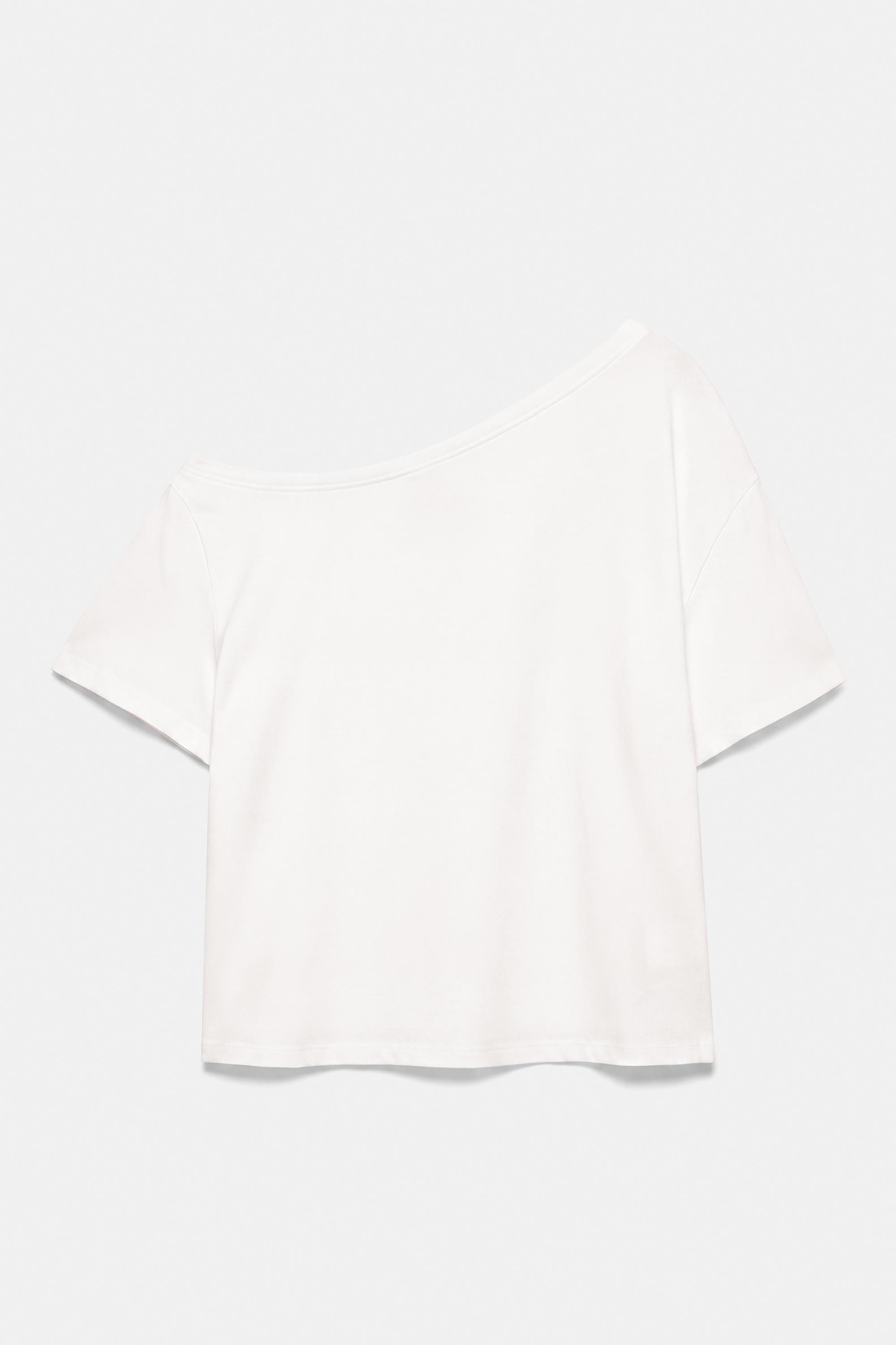 Asymmetric star T-shirt — White