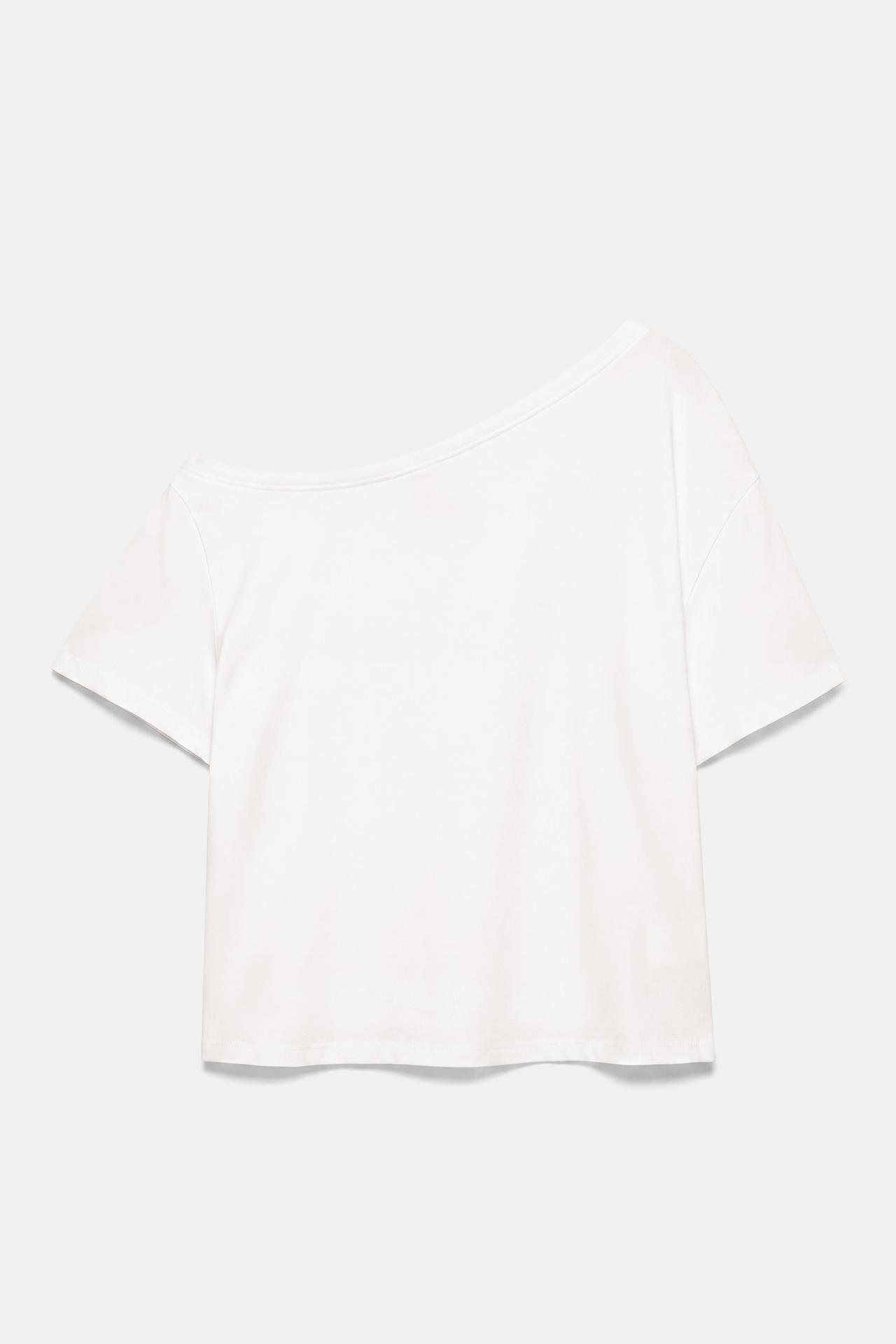 Asymmetric star T-shirt — White