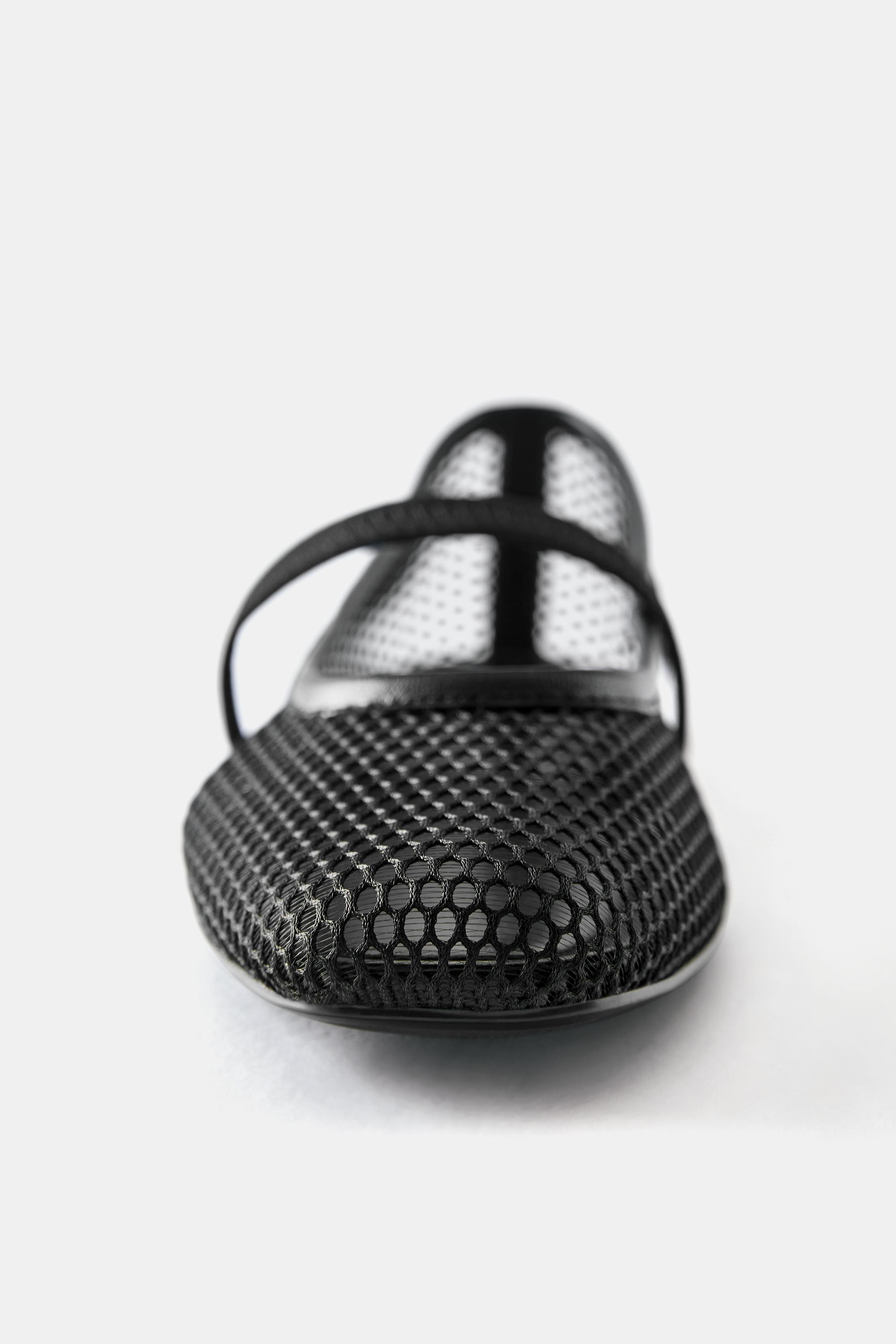 Mesh ballet flats — Black