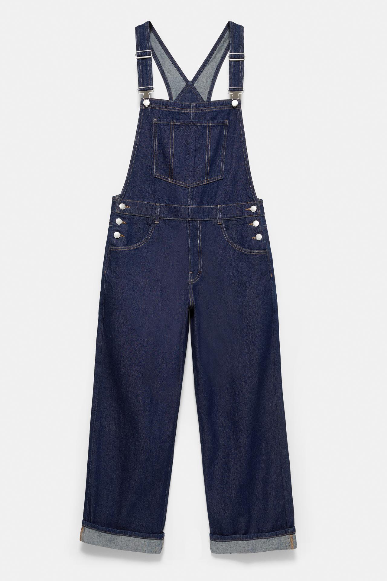 Long denim dungarees — Ink blue