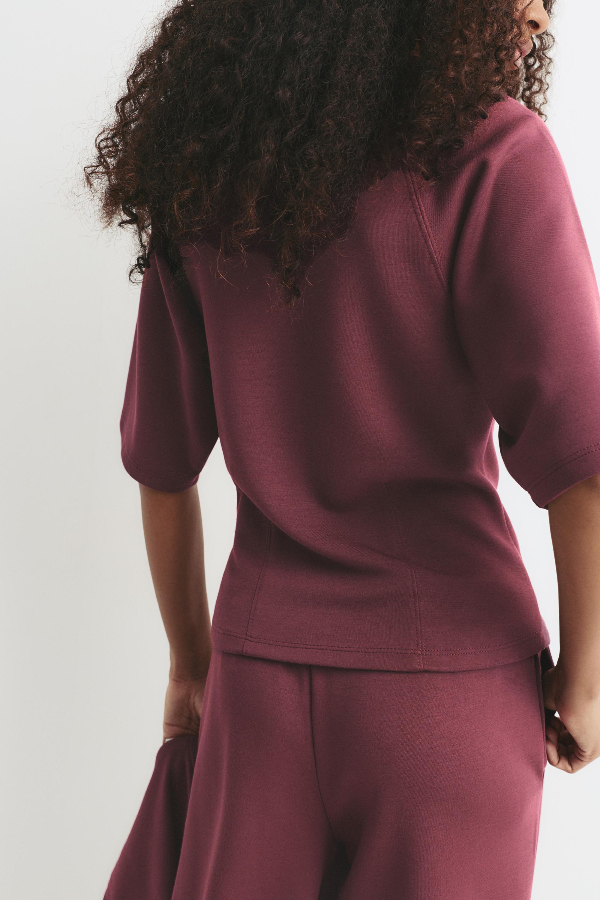 Soft touch short sleeve sweatshirt — Eggplant
