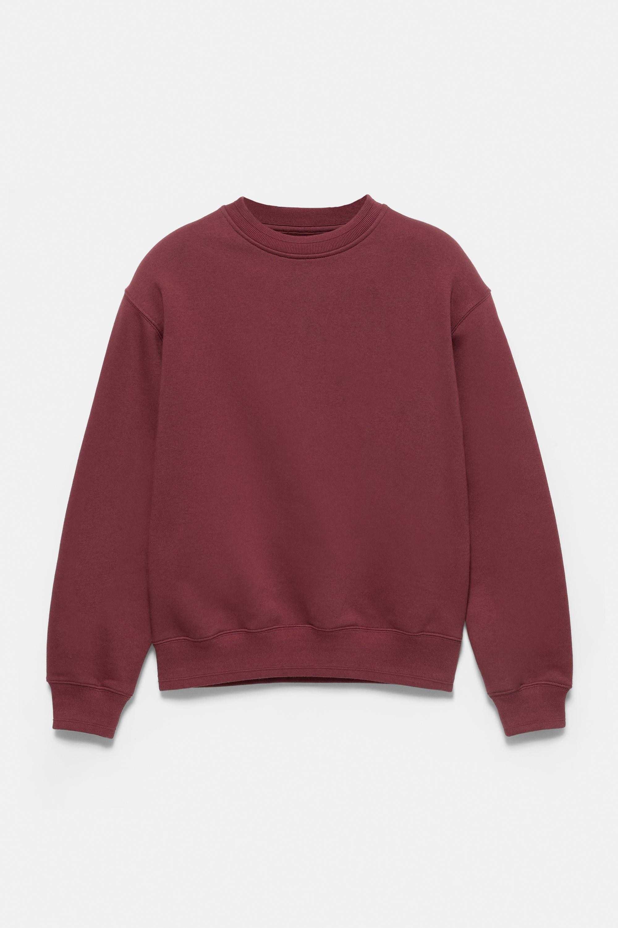 Relaxed fit round neck sweatshirt — Burgundy