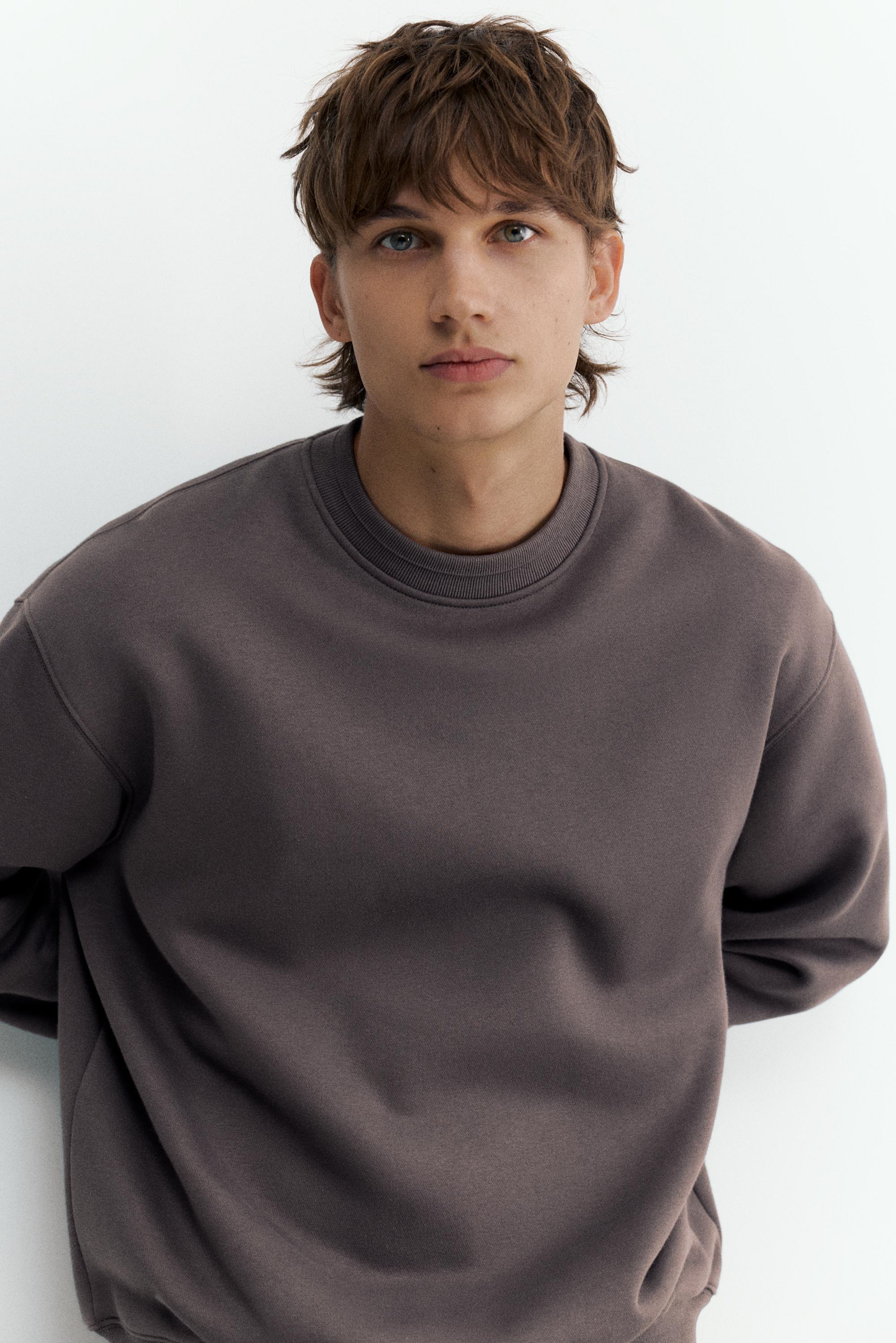Relaxed fit round neck sweatshirt — Anthracite grey