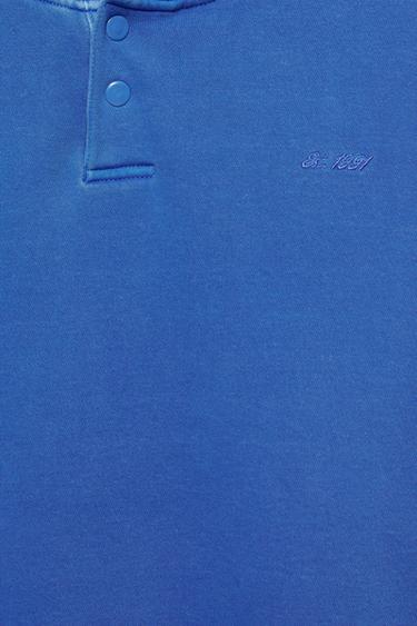 Henley neck sweatshirt — Deep blue 6