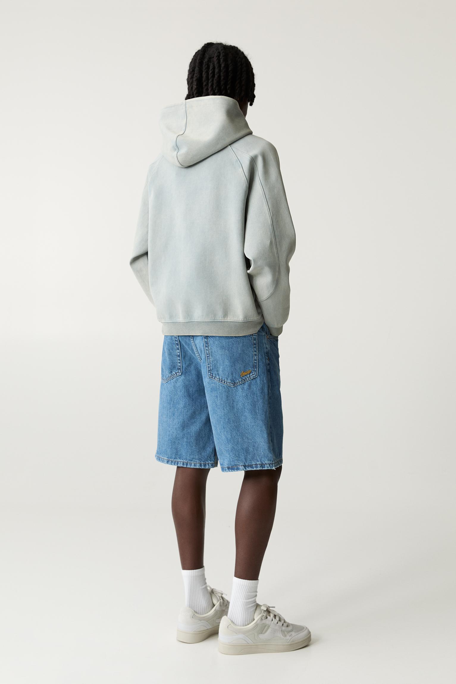 Baggy denim Bermuda shorts — Medium blue