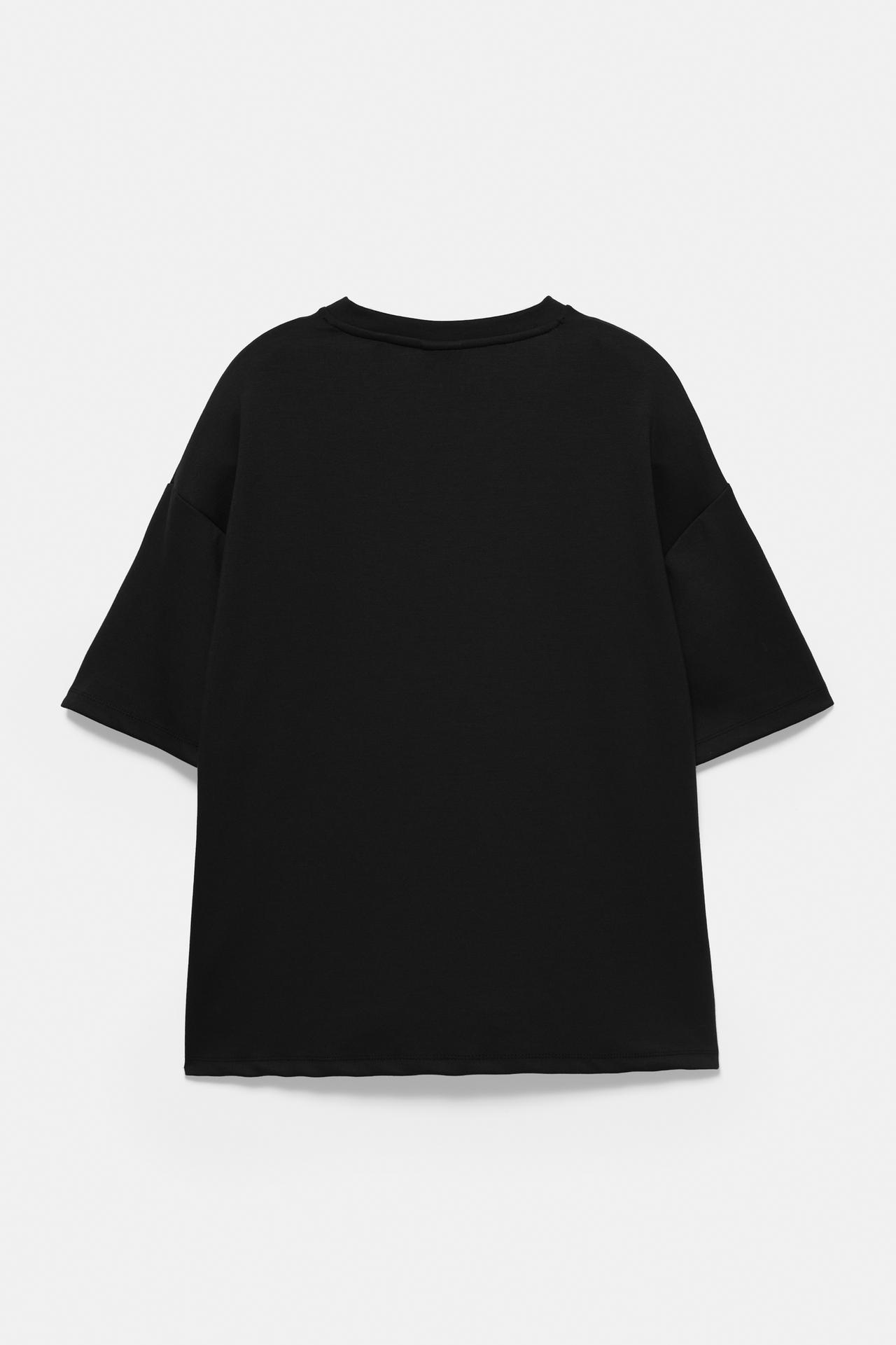 Boxy-fit short sleeve T-shirt — Black