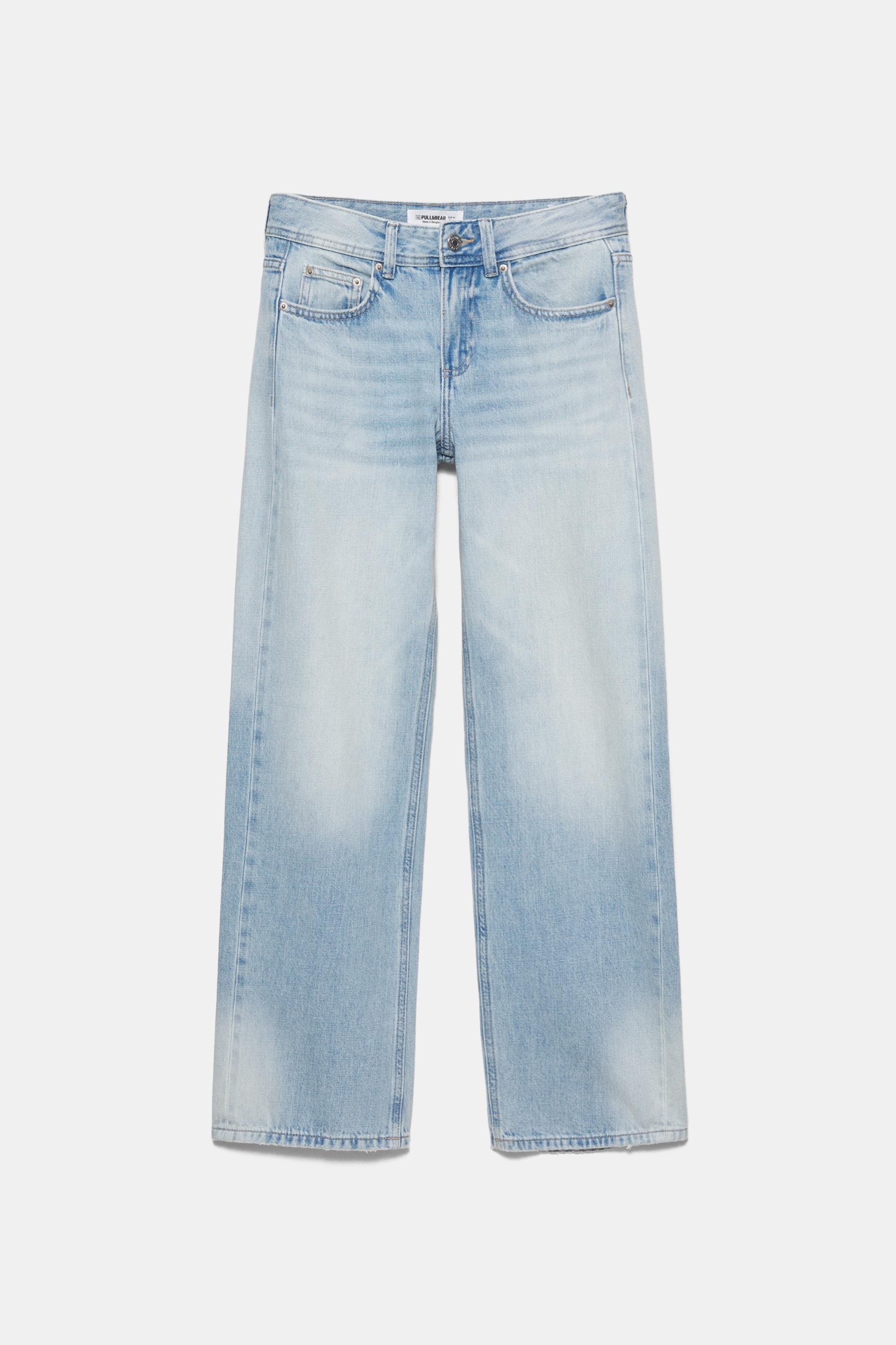 Low-rise straight-leg jeans — Sky blue