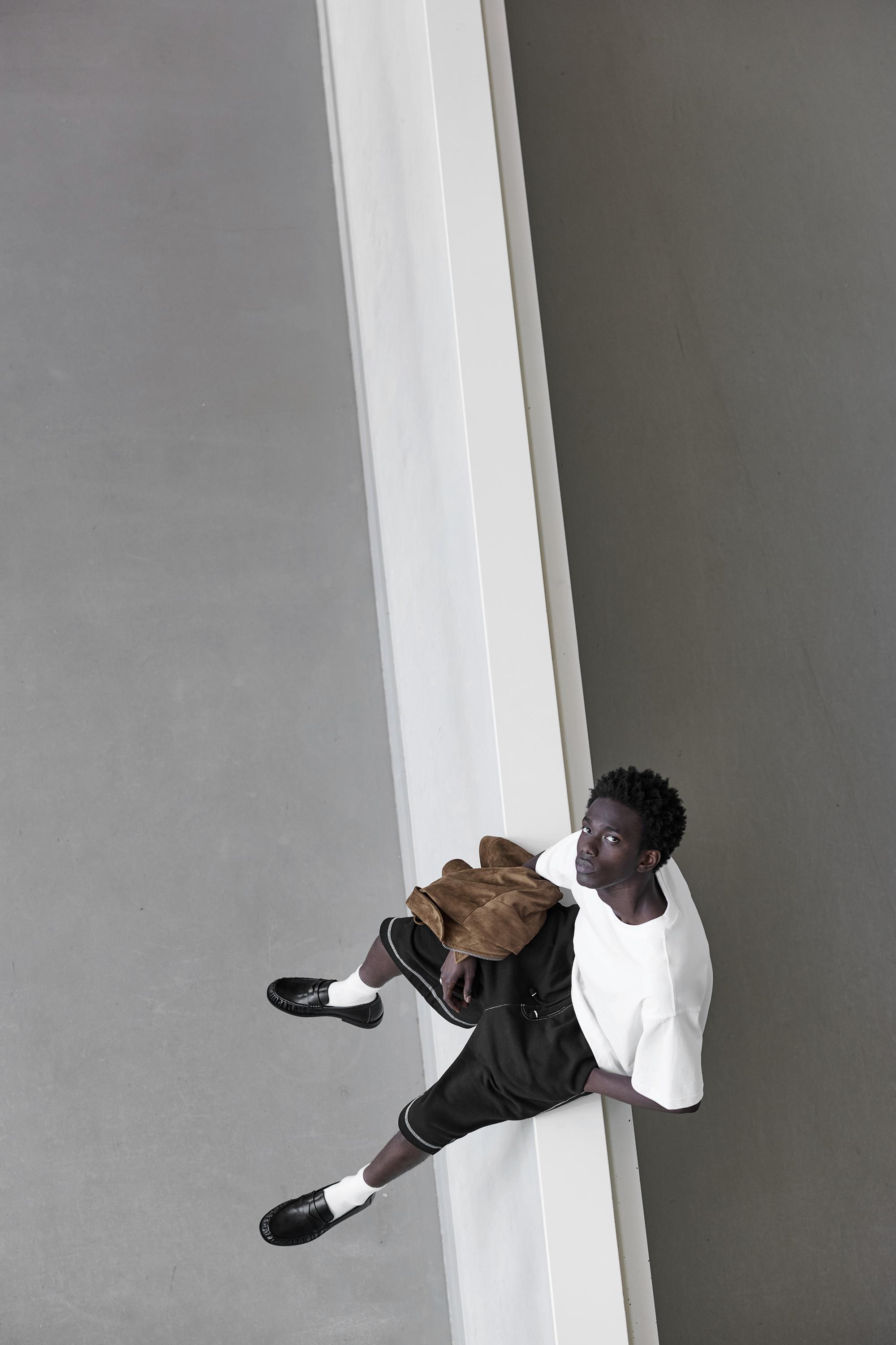 Cropped short sleeve T-shirt — Off white