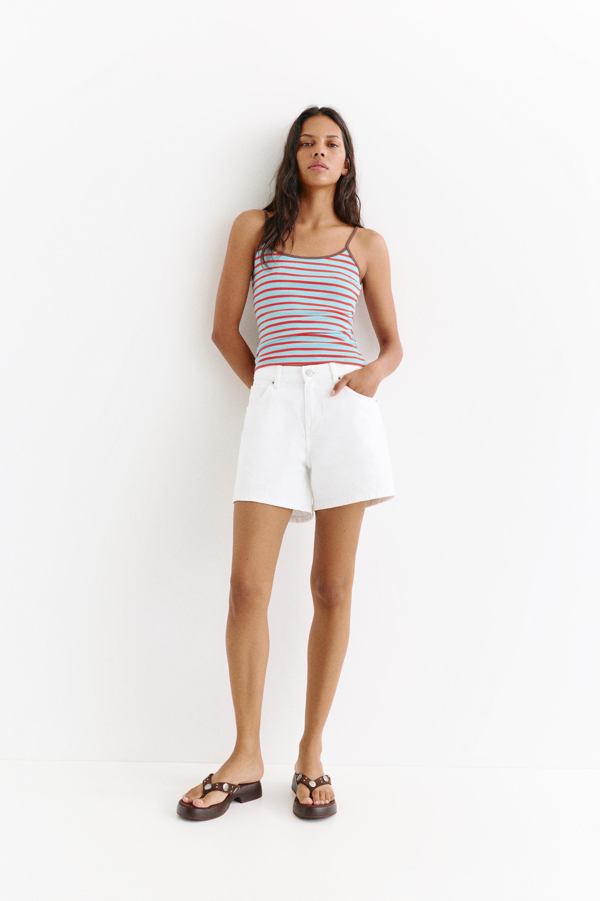 Thin strap top — Striped