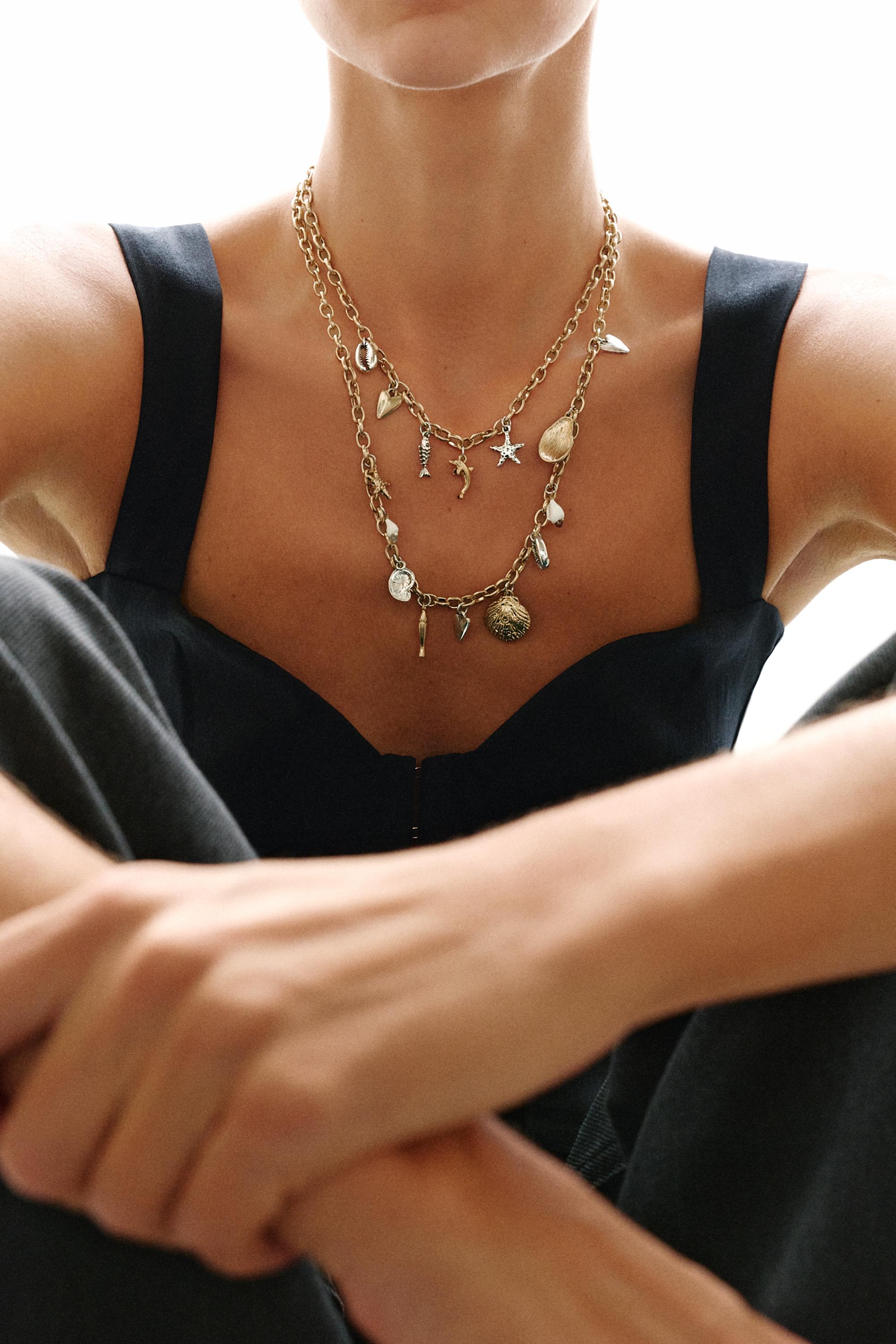 2-pack of pendant necklaces — Gold