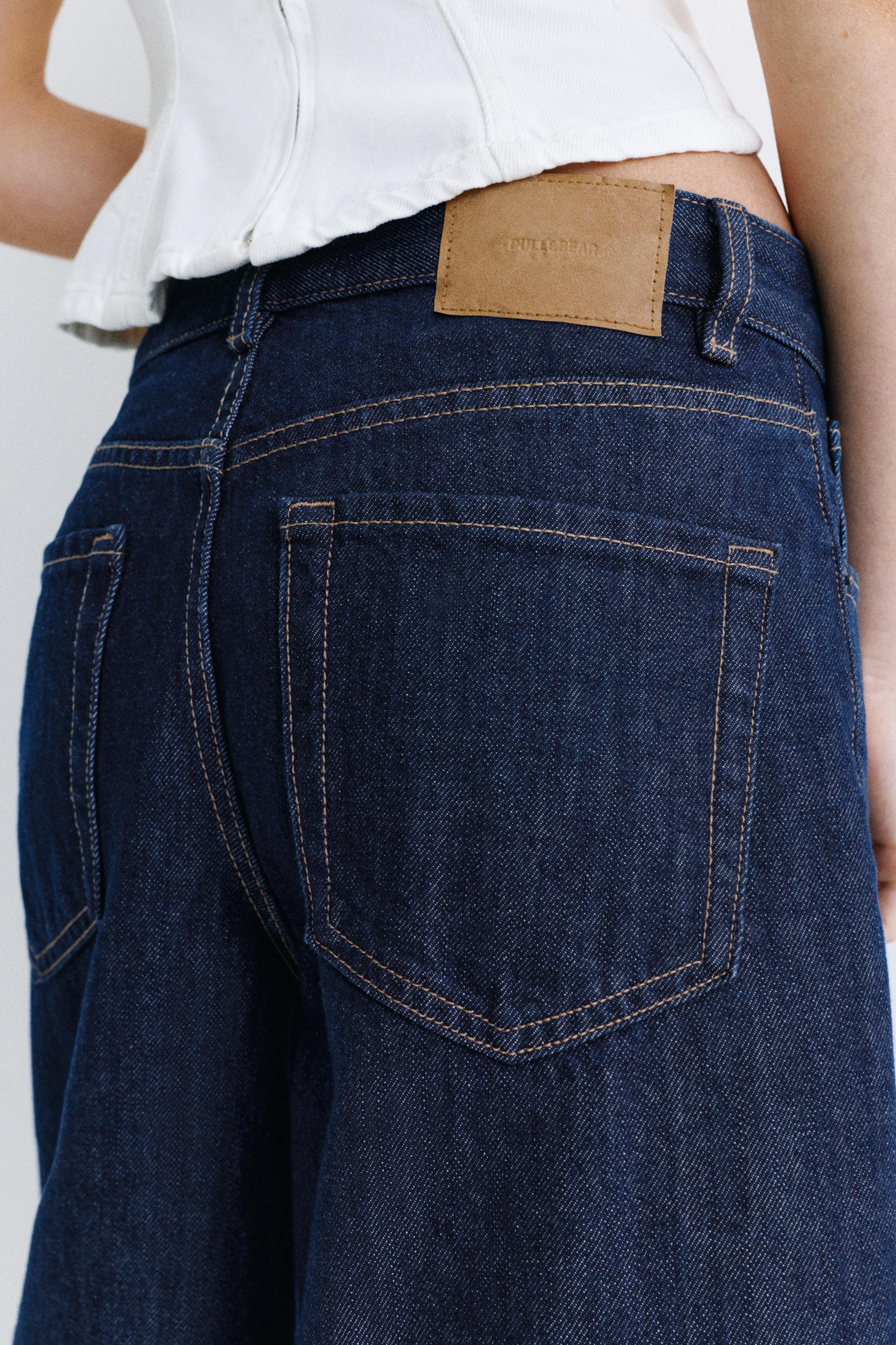 Low-rise denim jorts — Navy