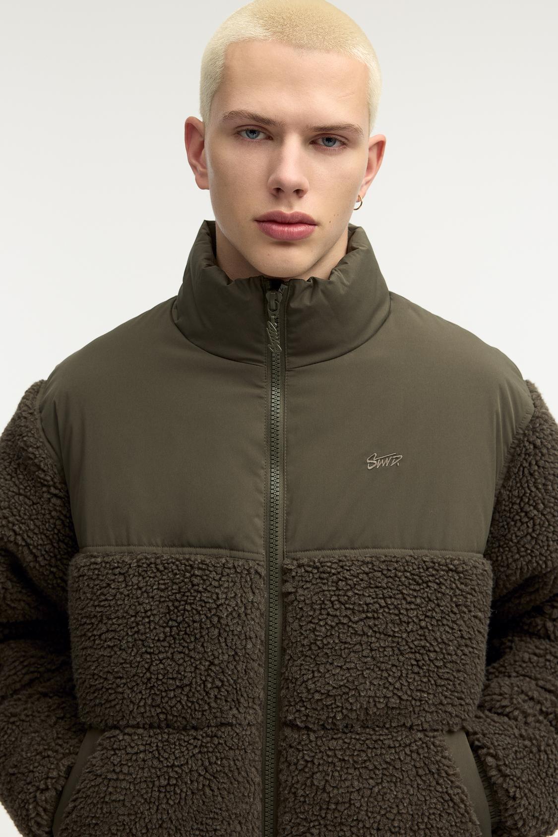 Veste Denim Veste Mouton Pull And Bear Faux Shearling Puffer