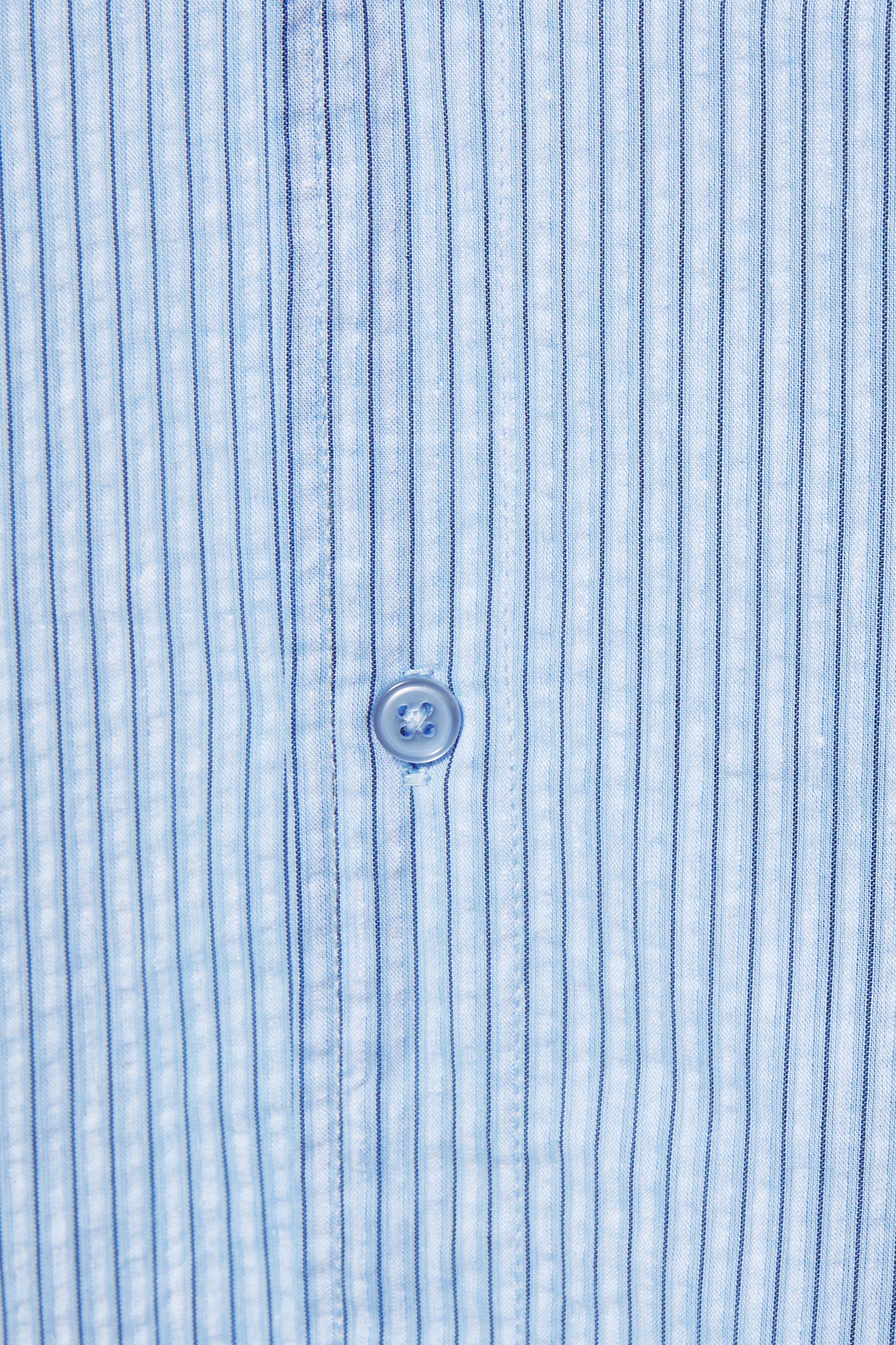 Striped short sleeve shirt — Blue