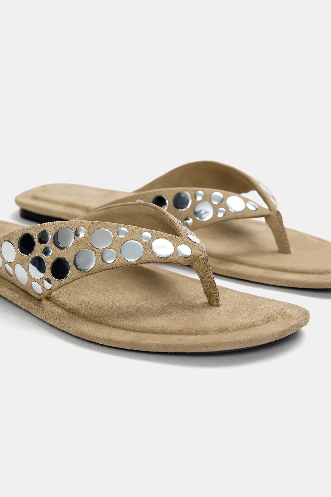 Www Pullandbear Pull And Bear Dolcevita Embellished Flat Sandals