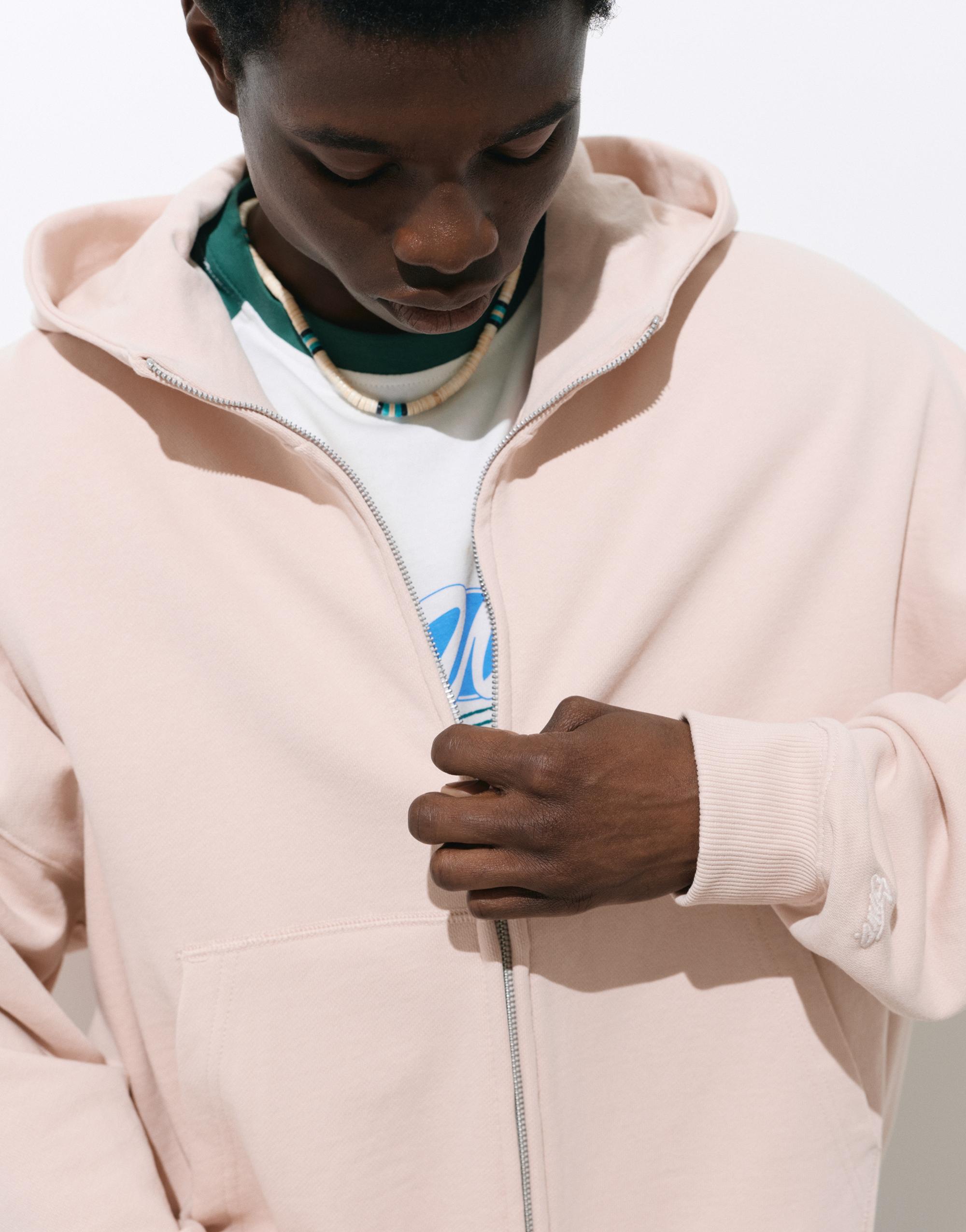 Oversize zip-up hoodie — Pink