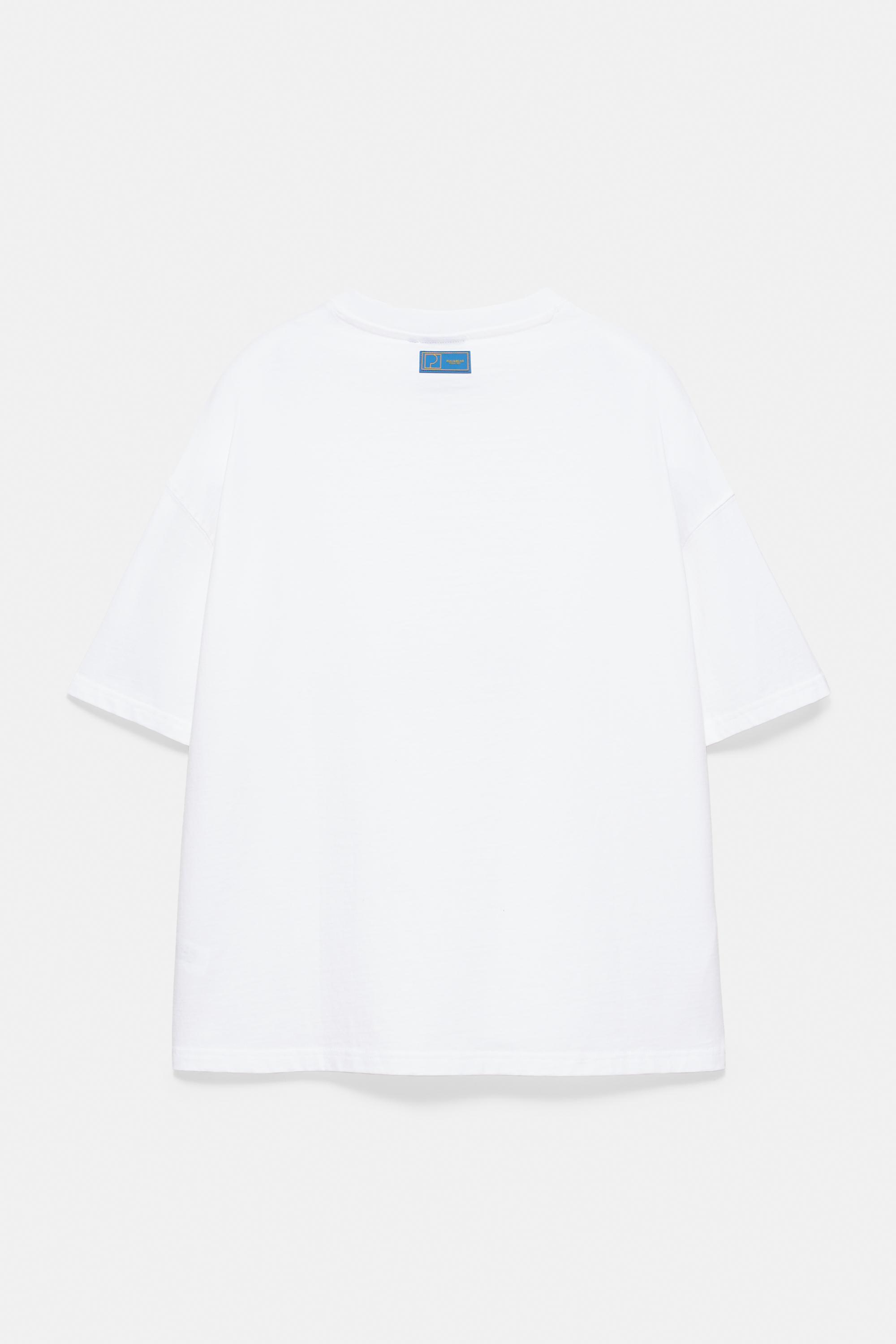 Lemon and embroidered slogan T-shirt — White