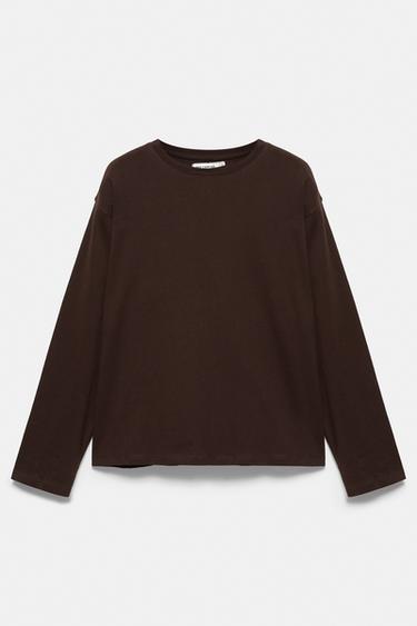 Oversize long sleeve T-shirt — Brown 6