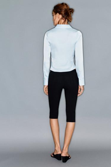Fitted satin shirt — Sky blue 2