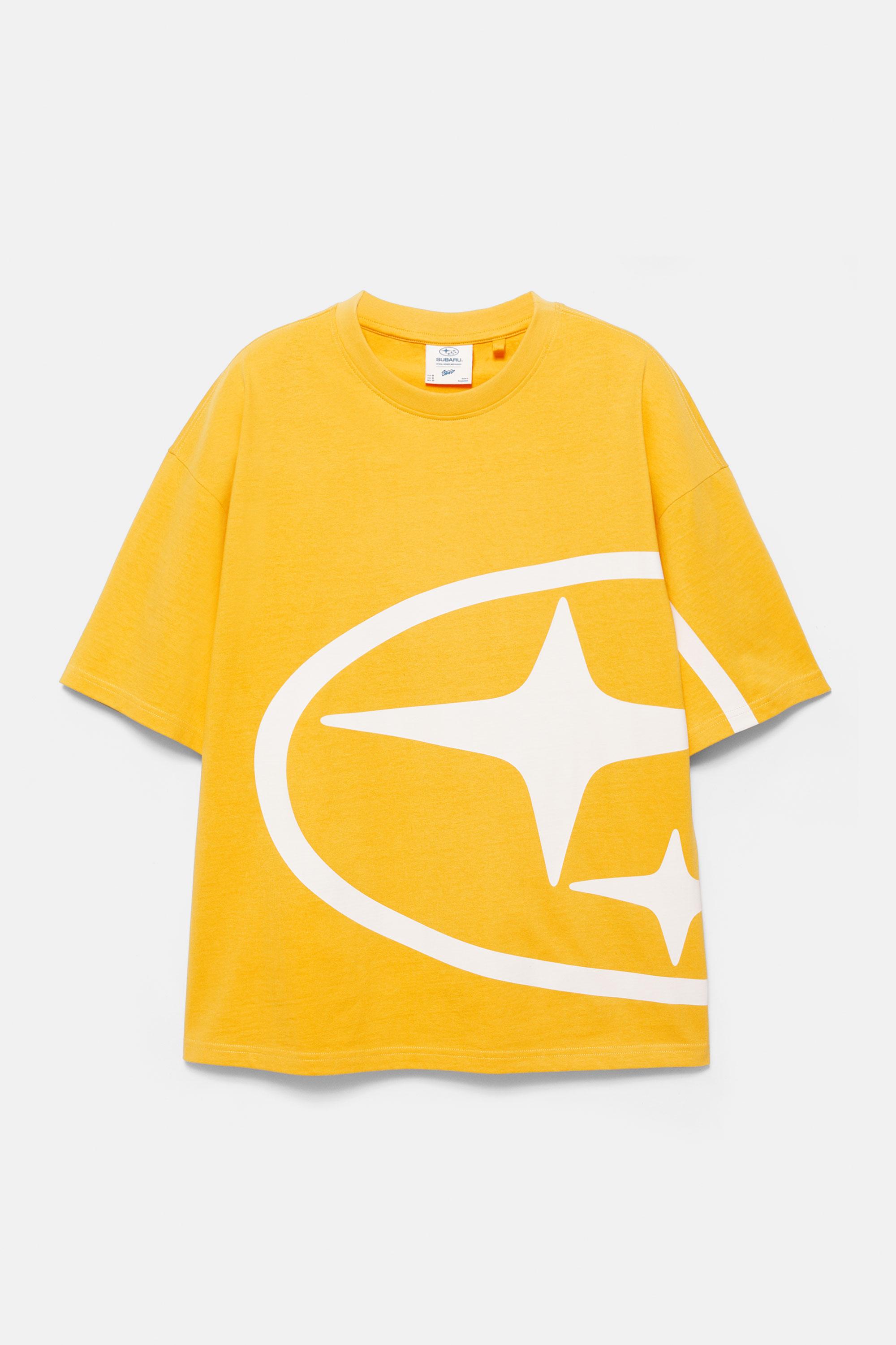 Sarı Subaru t-shirt
