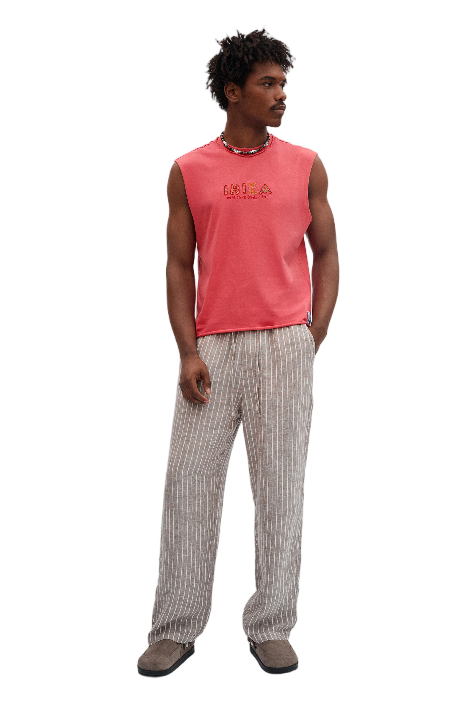 Boxy Ibiza vest top — Salmon pink