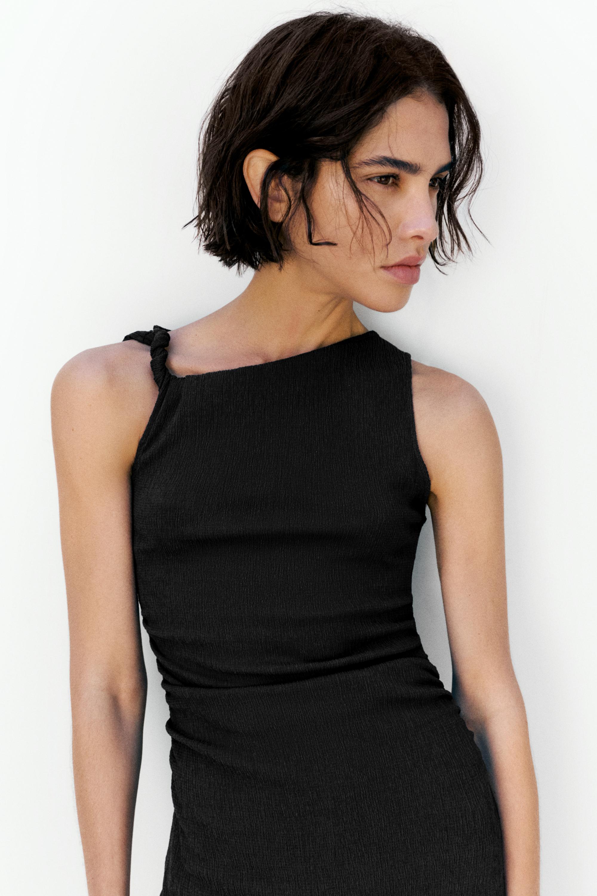 Gathered knot midi dress — Anthracite grey