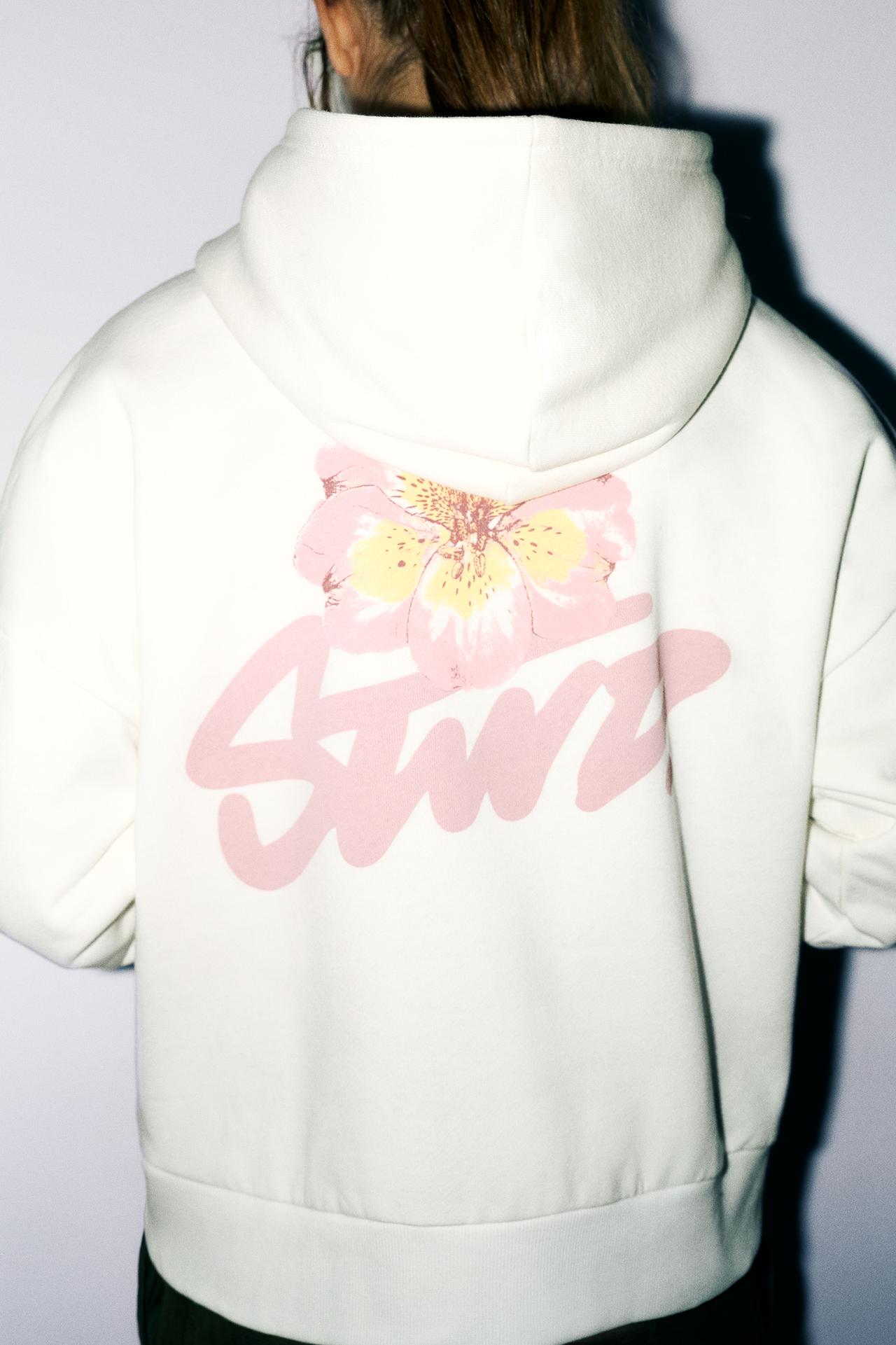 Flower graphic hoodie — Ice
