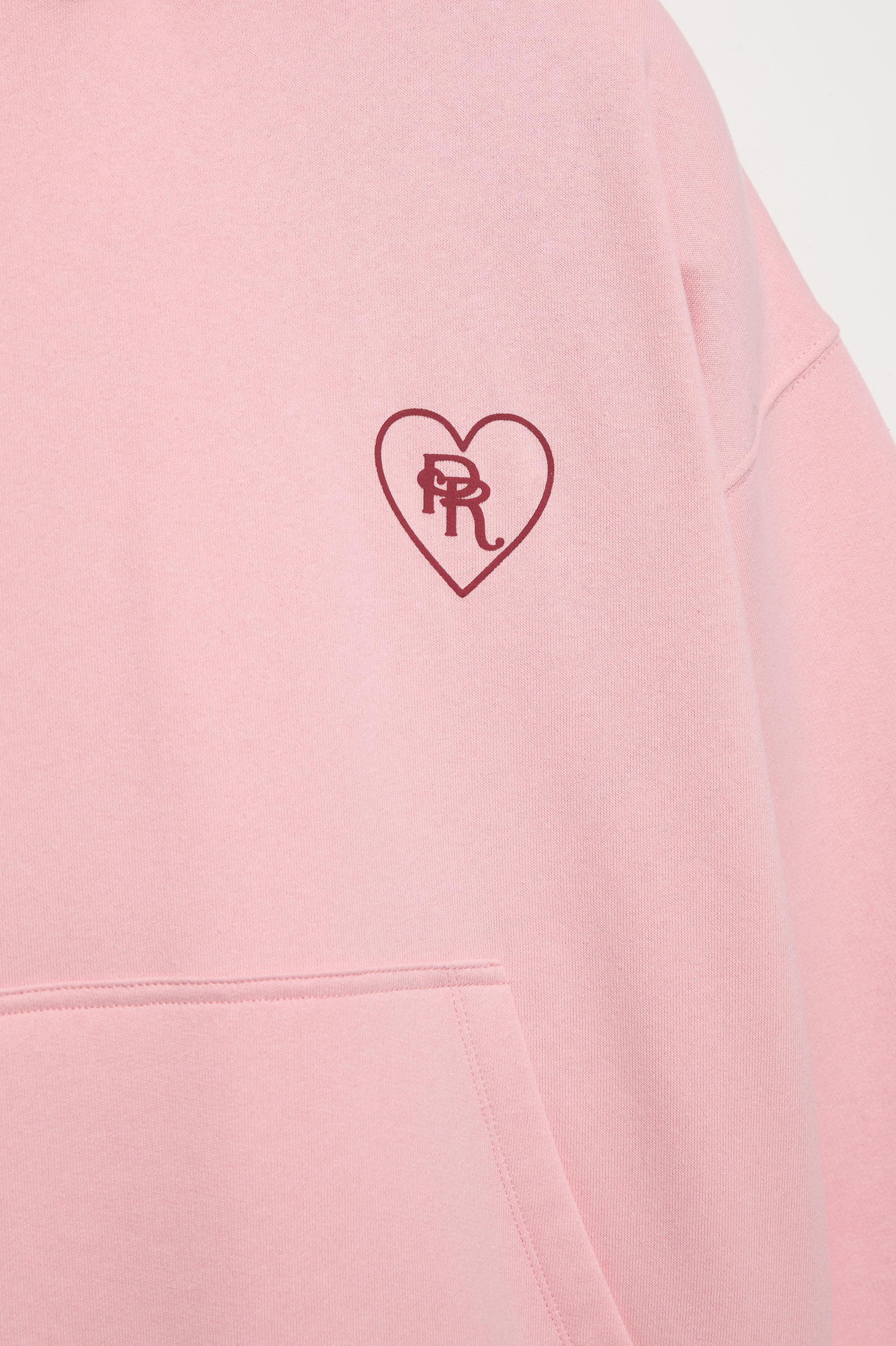 Kalp grafik baskılı kapüşonlu sweatshirt - Görsel 3