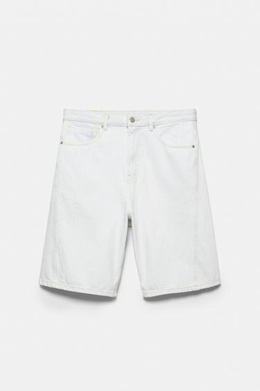 Relaxed-fit seam detail denim Bermuda shorts — Blue 8