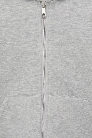 Neoprene-effect zip hoodie — Grey marl 7
