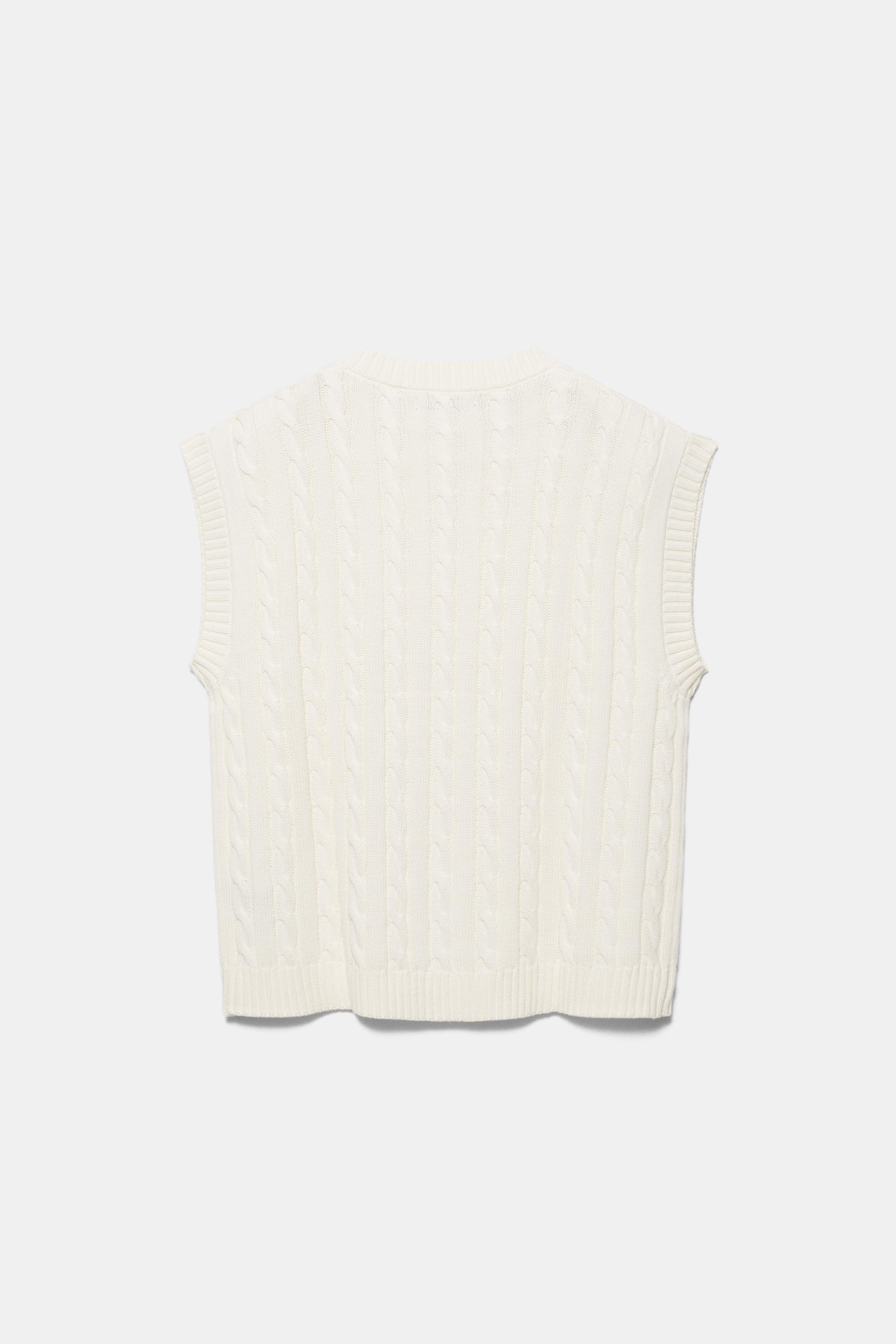 Cable-knit vest — Off white