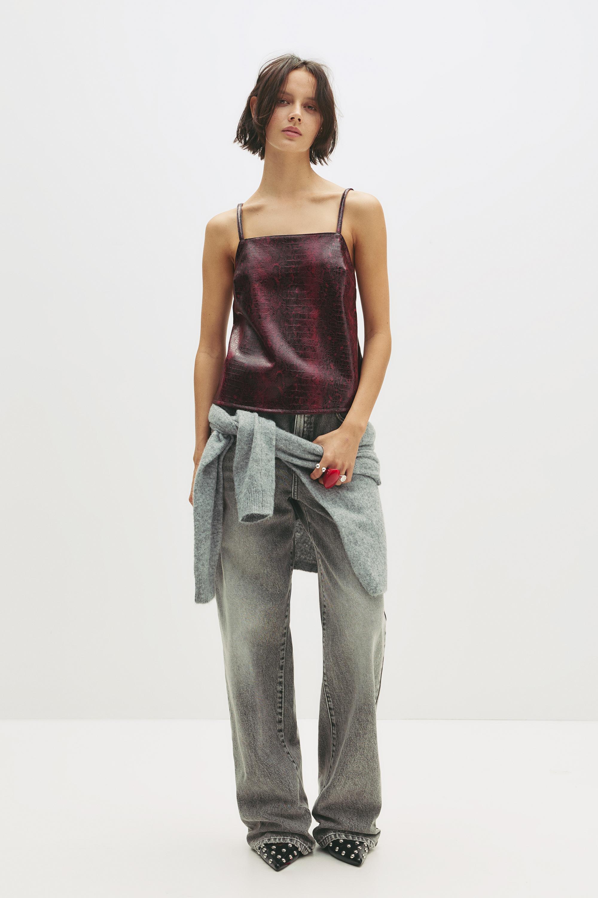 Crocodile leather effect strappy top - PULL&BEAR