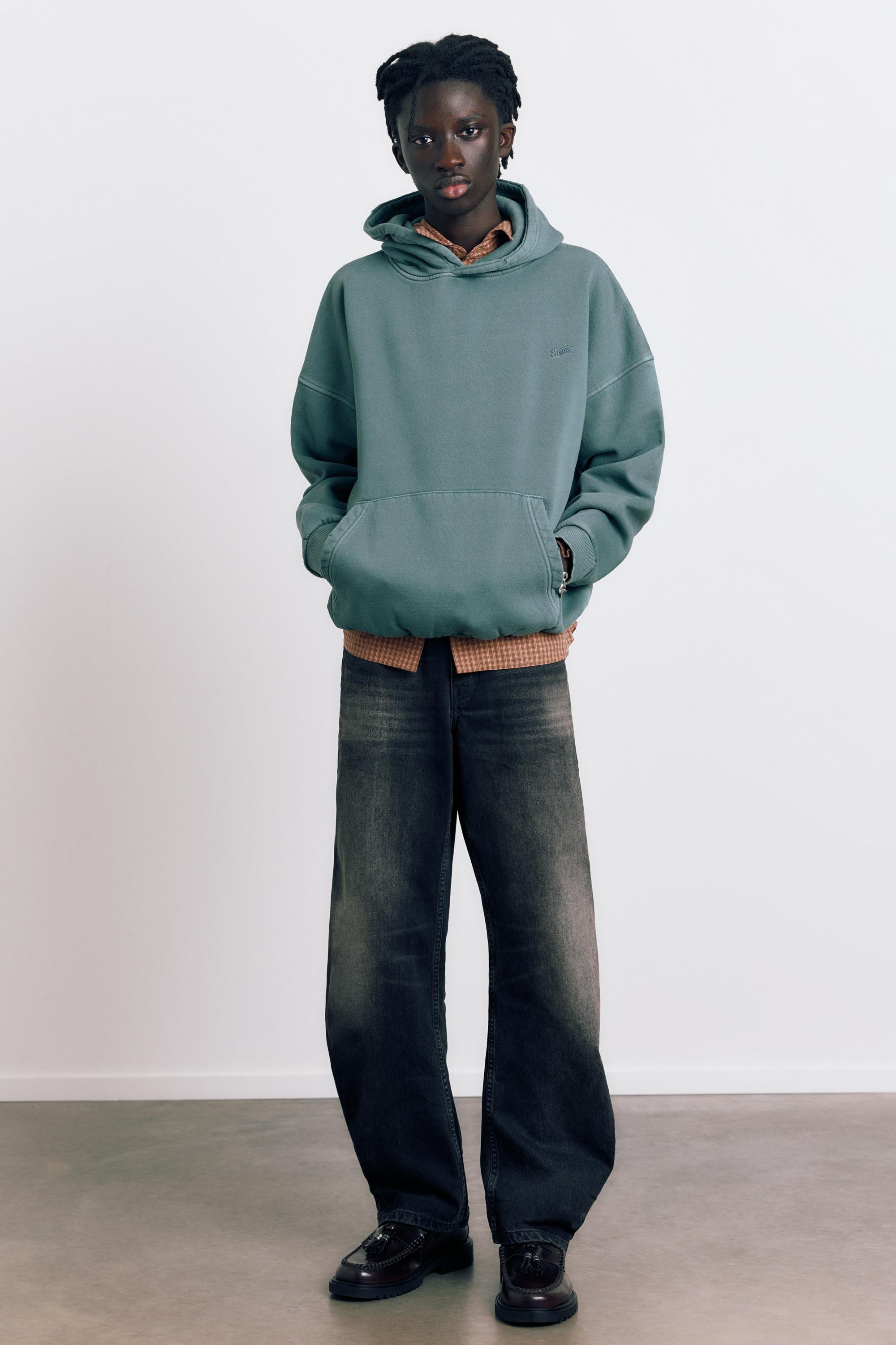 STWD Yıkanmış Kapüşonlu Sweatshirt - Görsel 18